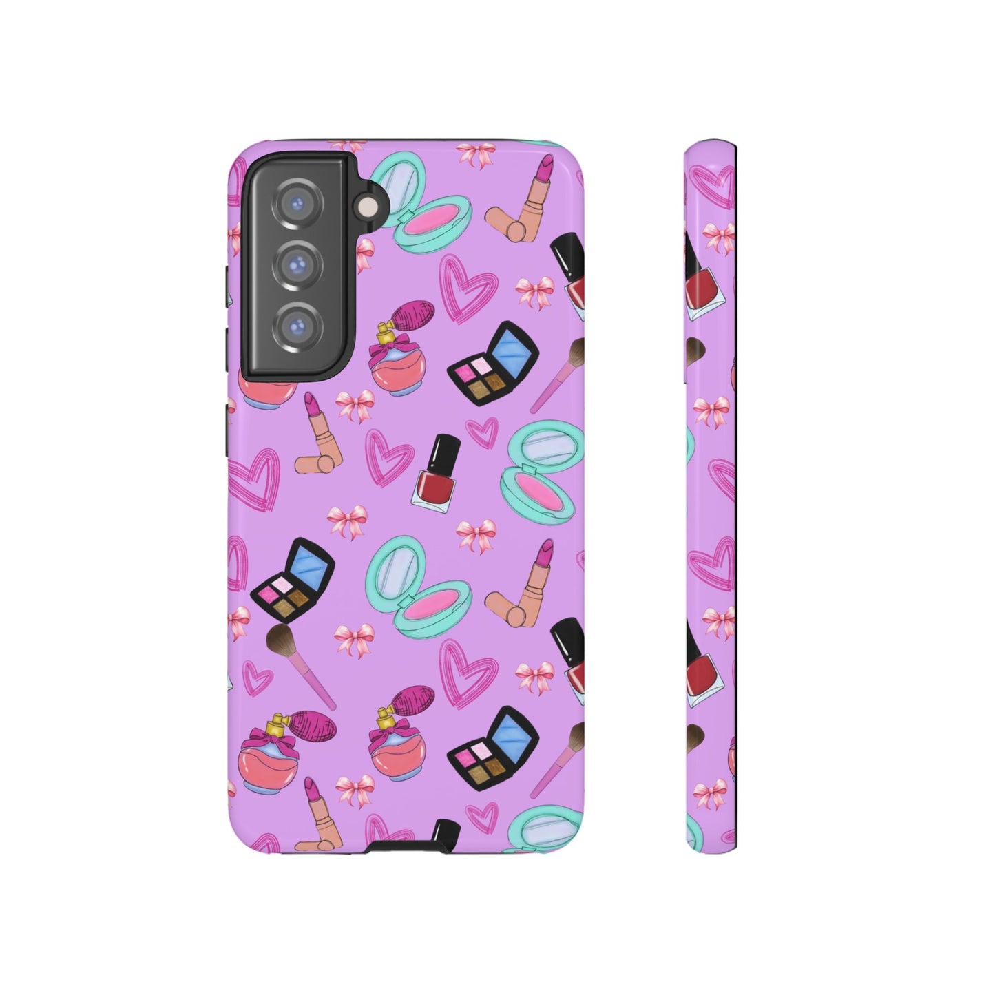 Cute Makeup Phone Case, Tough Cases, Cosmetic Lover Gift, Makeup Junkie Accessory, Beauty Phone Cover, Fun Design for Her