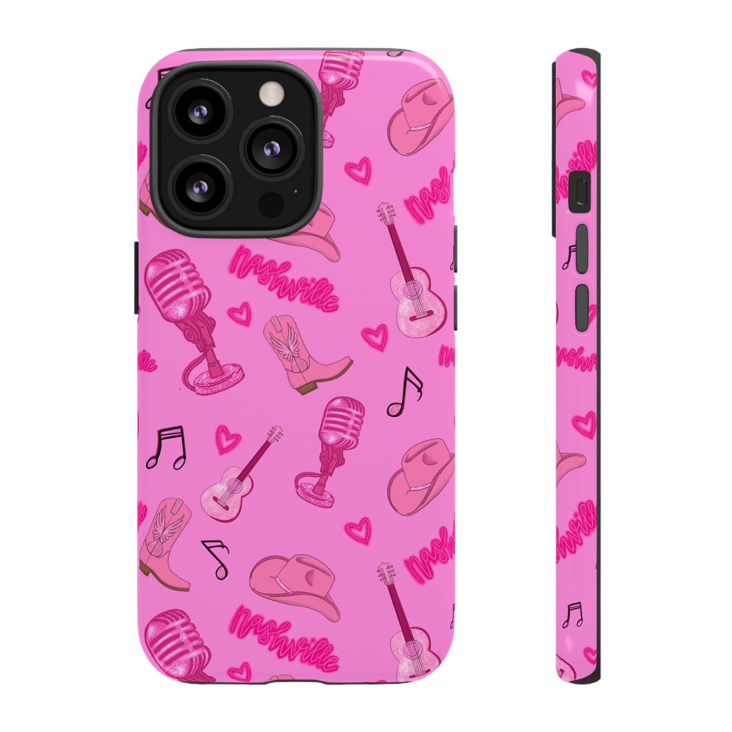 Pink Music Cases for Tough Love, Music Lover Gift, Phone Accessories, Cute Phone Covers, Stylish Cases for Women