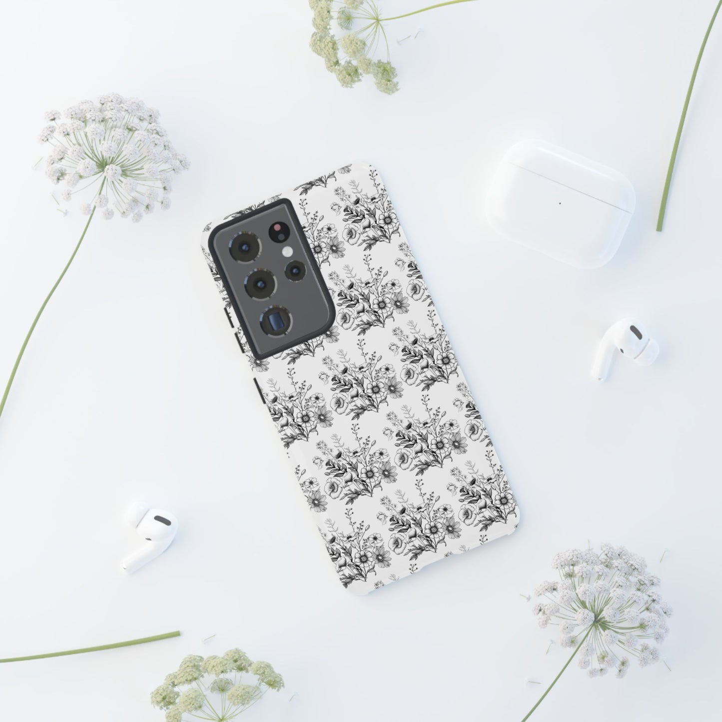 Floral Phone Case, Tough Cases with Elegant Black and White Design, Protective Cover for Fashion Lovers, Unique Gift for All [...]