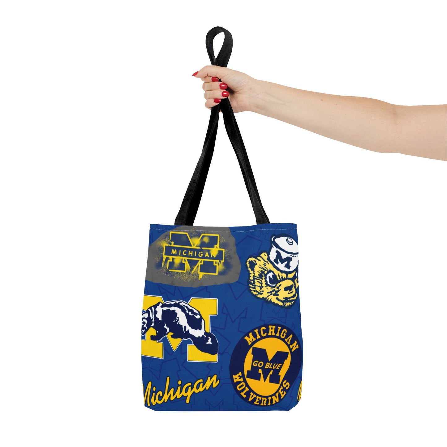 Michigan Spirit Tote Bag, College Student Gift, Game Day Accessory, Team Pride, Sports Tote, University of Michigan