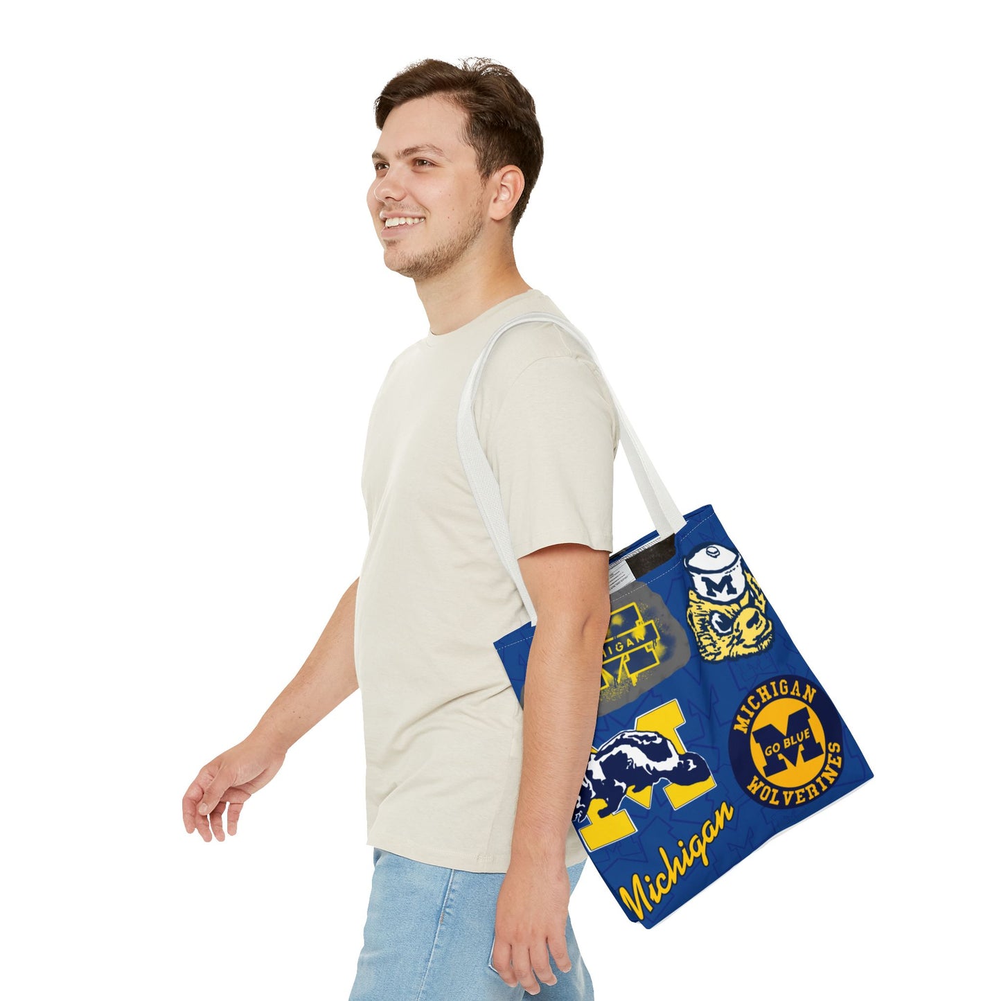 Michigan Spirit Tote Bag, College Student Gift, Game Day Accessory, Team Pride, Sports Tote, University of Michigan