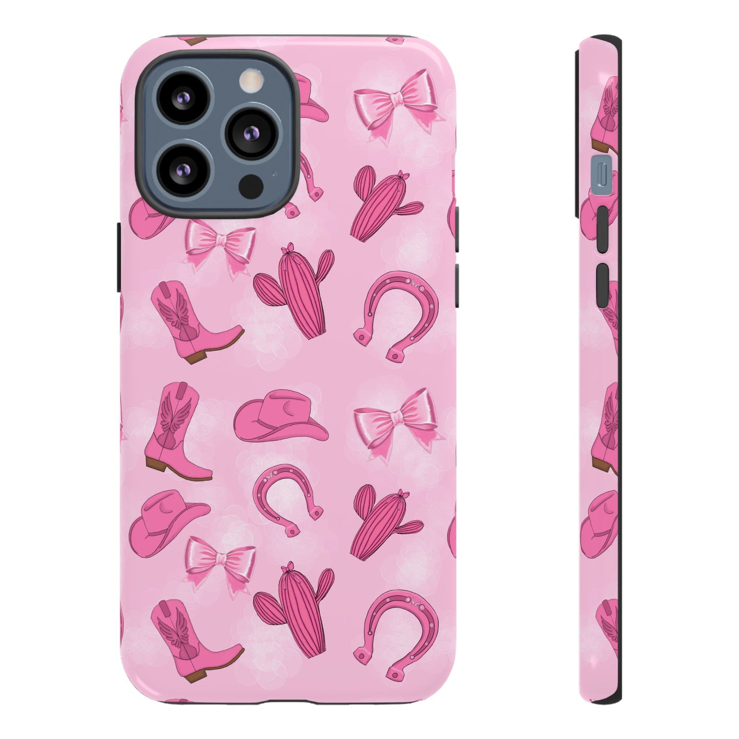 Cowgirl Chic Phone Case, Western Style Tough Case, Cute Pink Cowboy Theme, Gift for Rodeo Lovers, Country Western Decor