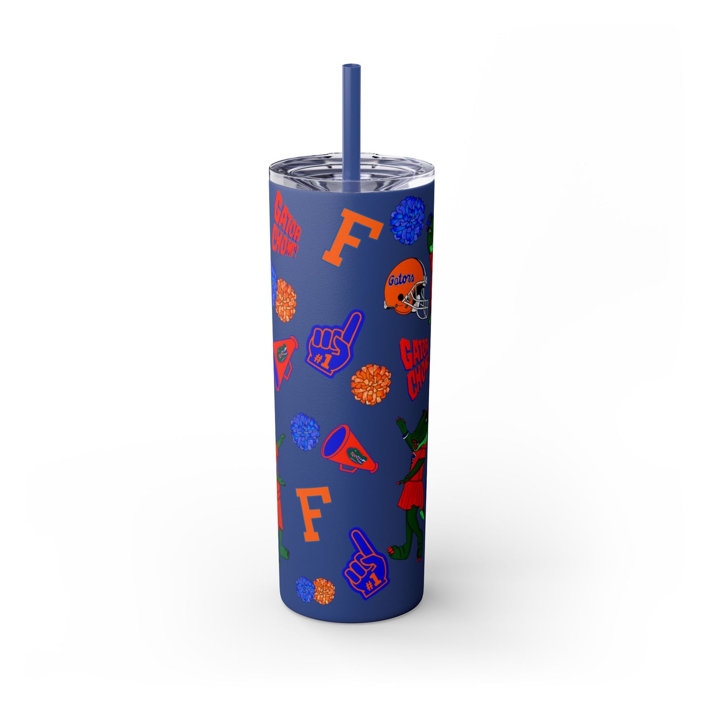 Florida Gators Spirit Skinny Tumbler - 20oz, Perfect for Game Day, Alumni Gifts, Sports Parties, Custom Drinkware, Florida Fan Merch
