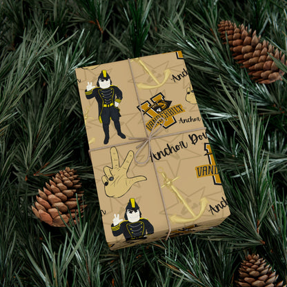 Vanderbilt Pattern Gift Wrap Paper — Personalized College Mascot Wrapping Sheets