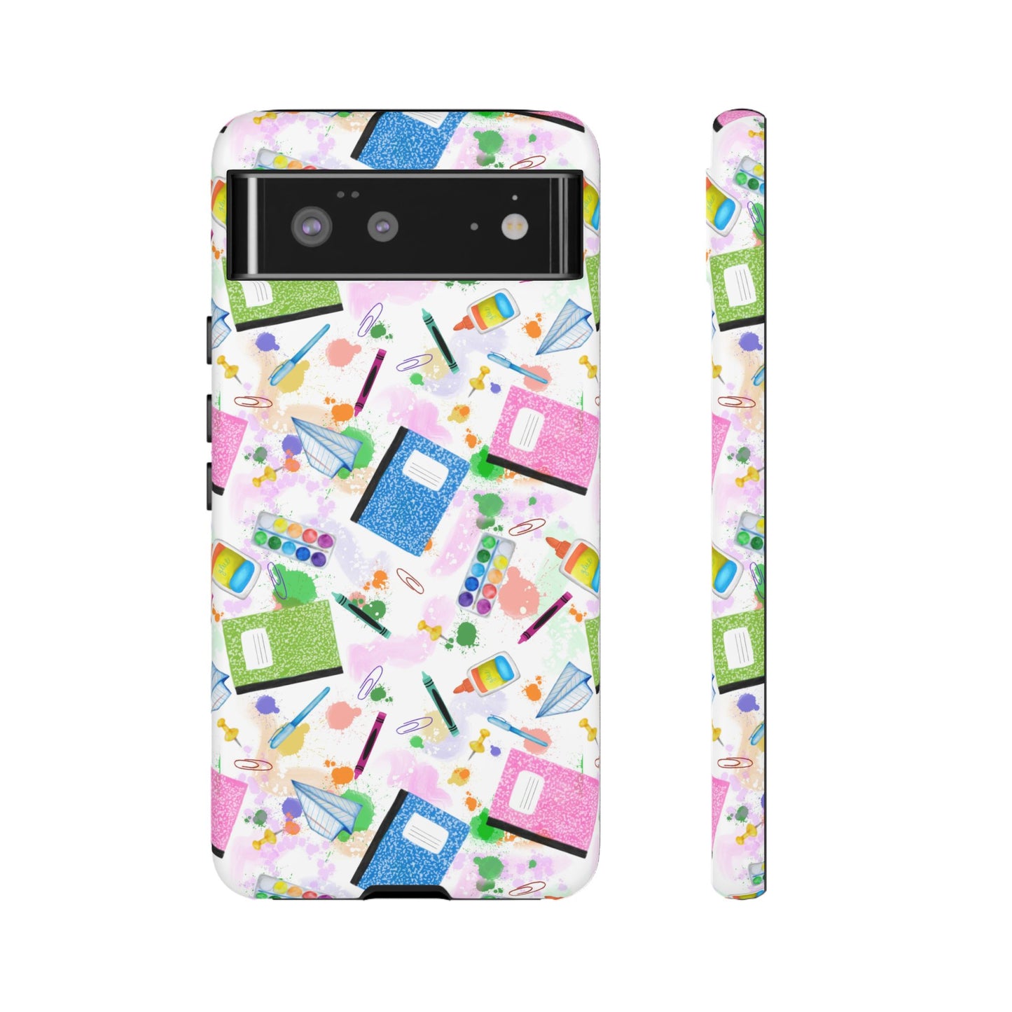 Colorful Art-Themed Phone Case, Cute Creative Gift for Artists, Unique Mobile Cover, Fun School Supplies Case, Bright Art Supplies Design