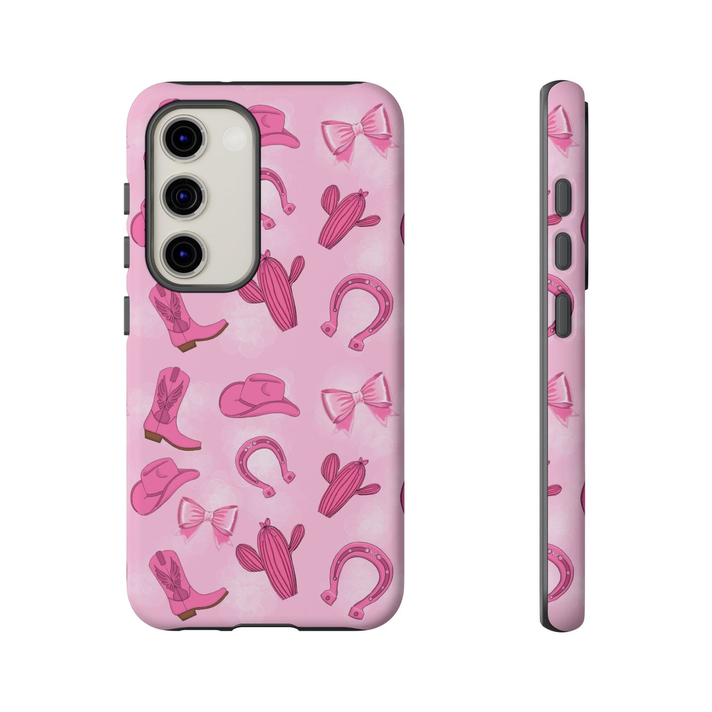 Cowgirl Chic Phone Case, Western Style Tough Case, Cute Pink Cowboy Theme, Gift for Rodeo Lovers, Country Western Decor