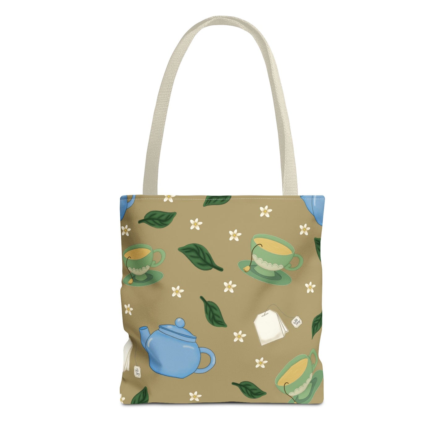 Teapot Tote Bag, Eco-Friendly Shopping Bag, Floral Design Tote, Gift for Tea Lovers, Everyday Carryall