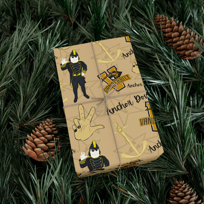 Vanderbilt Pattern Gift Wrap Paper — Personalized College Mascot Wrapping Sheets