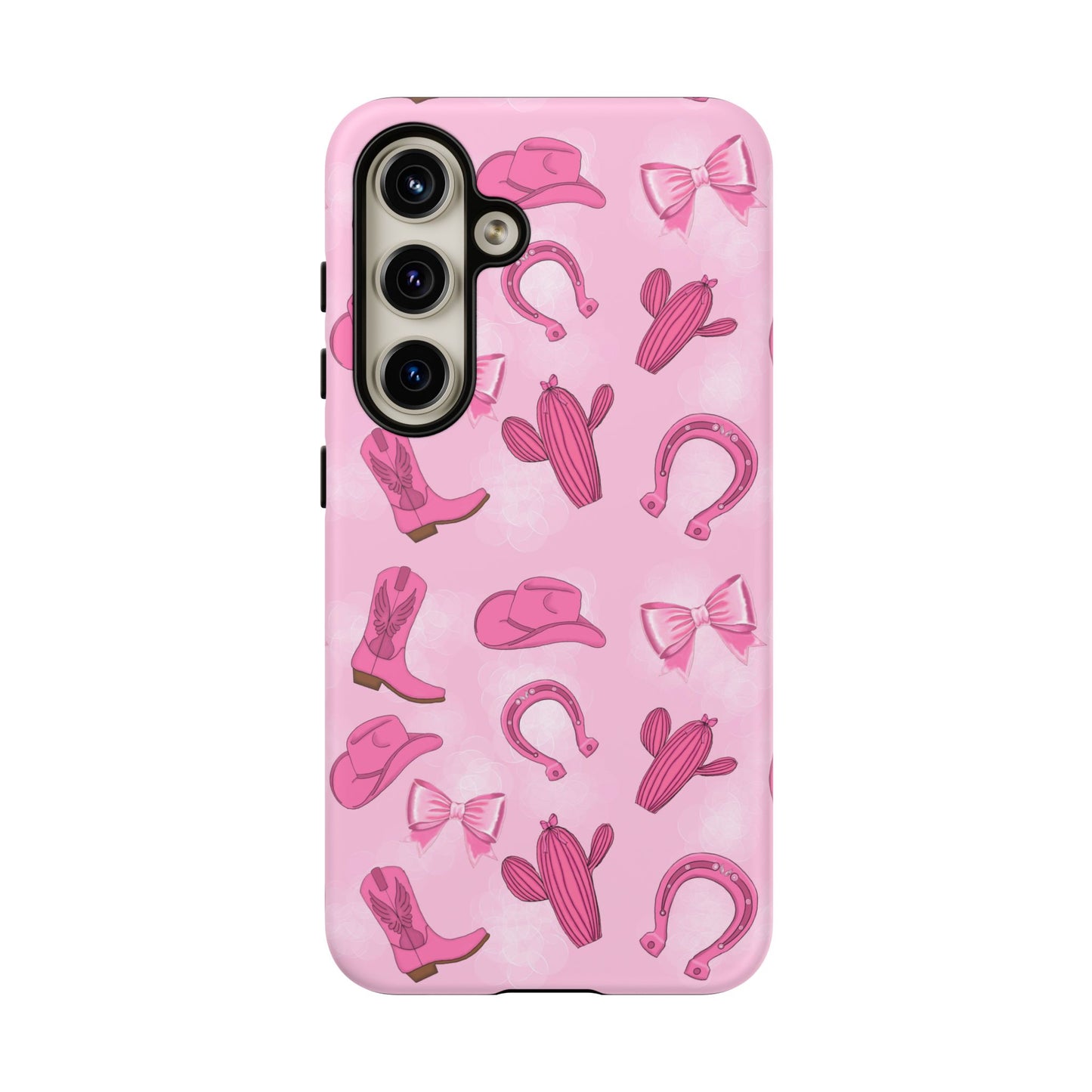 Cowgirl Chic Phone Case, Western Style Tough Case, Cute Pink Cowboy Theme, Gift for Rodeo Lovers, Country Western Decor