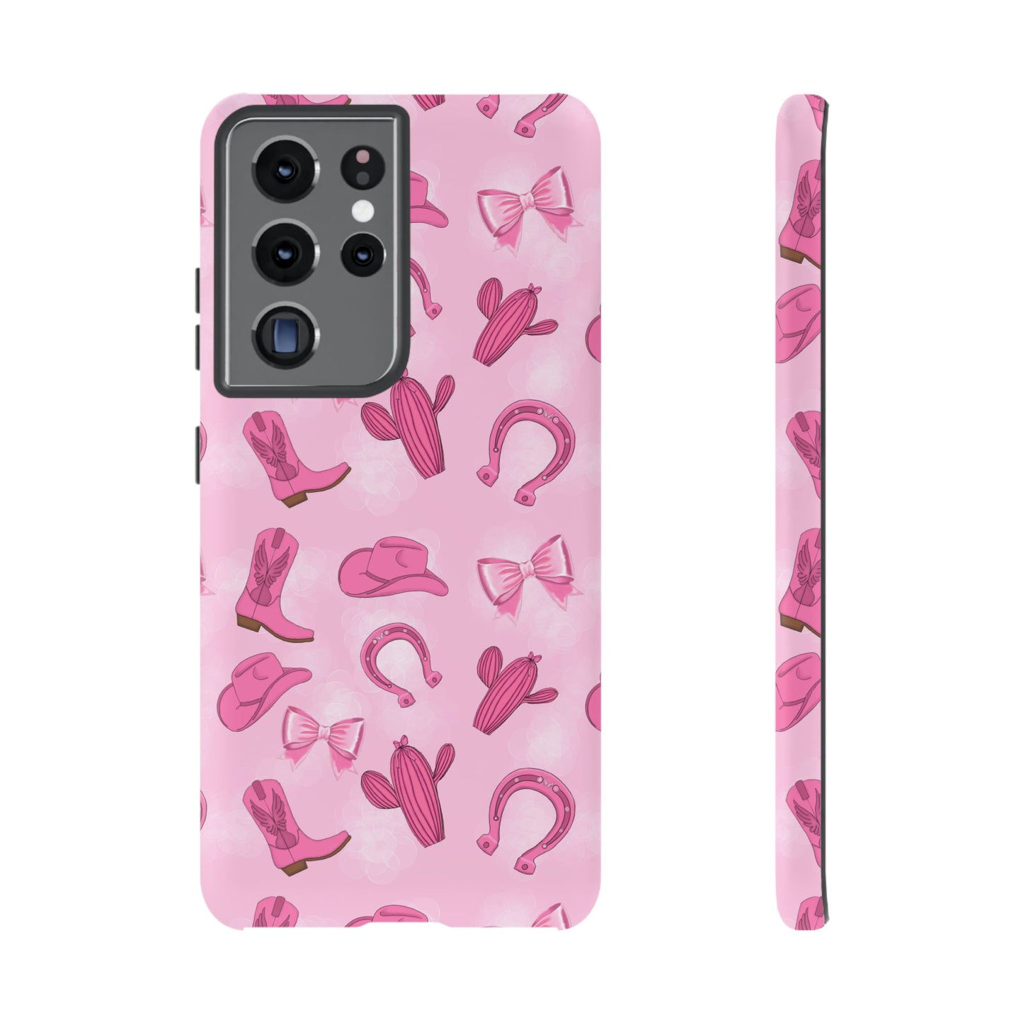 Cowgirl Chic Phone Case, Western Style Tough Case, Cute Pink Cowboy Theme, Gift for Rodeo Lovers, Country Western Decor