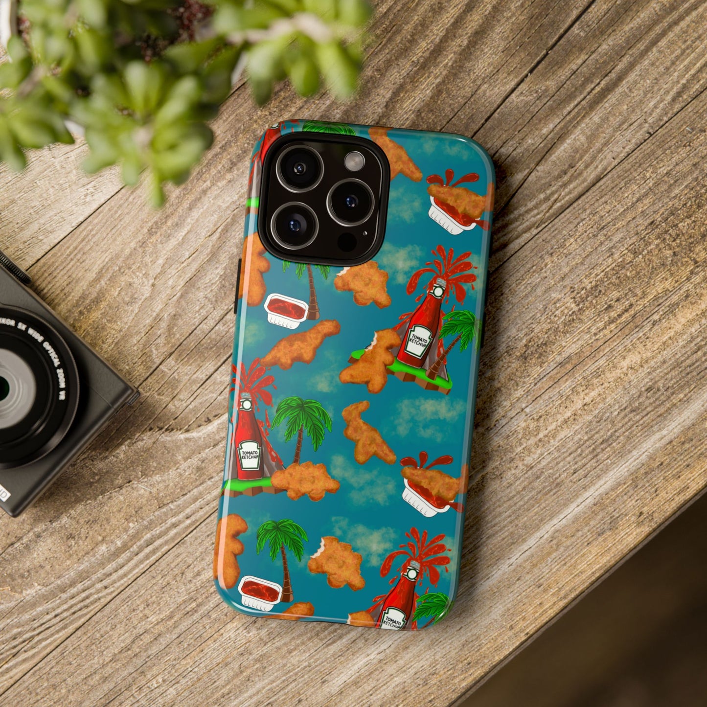 Dino Nuggets Phone Case - Tropical Vibes & Humor, Perfect Gift for Friends, Summer BBQ, Beach Lovers, Unique Accessory, Tough Cases