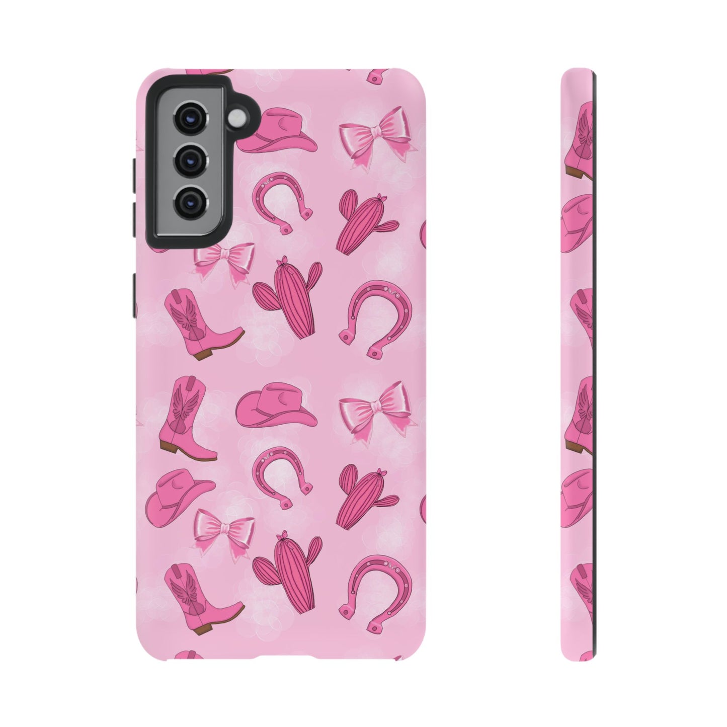 Cowgirl Chic Phone Case, Western Style Tough Case, Cute Pink Cowboy Theme, Gift for Rodeo Lovers, Country Western Decor