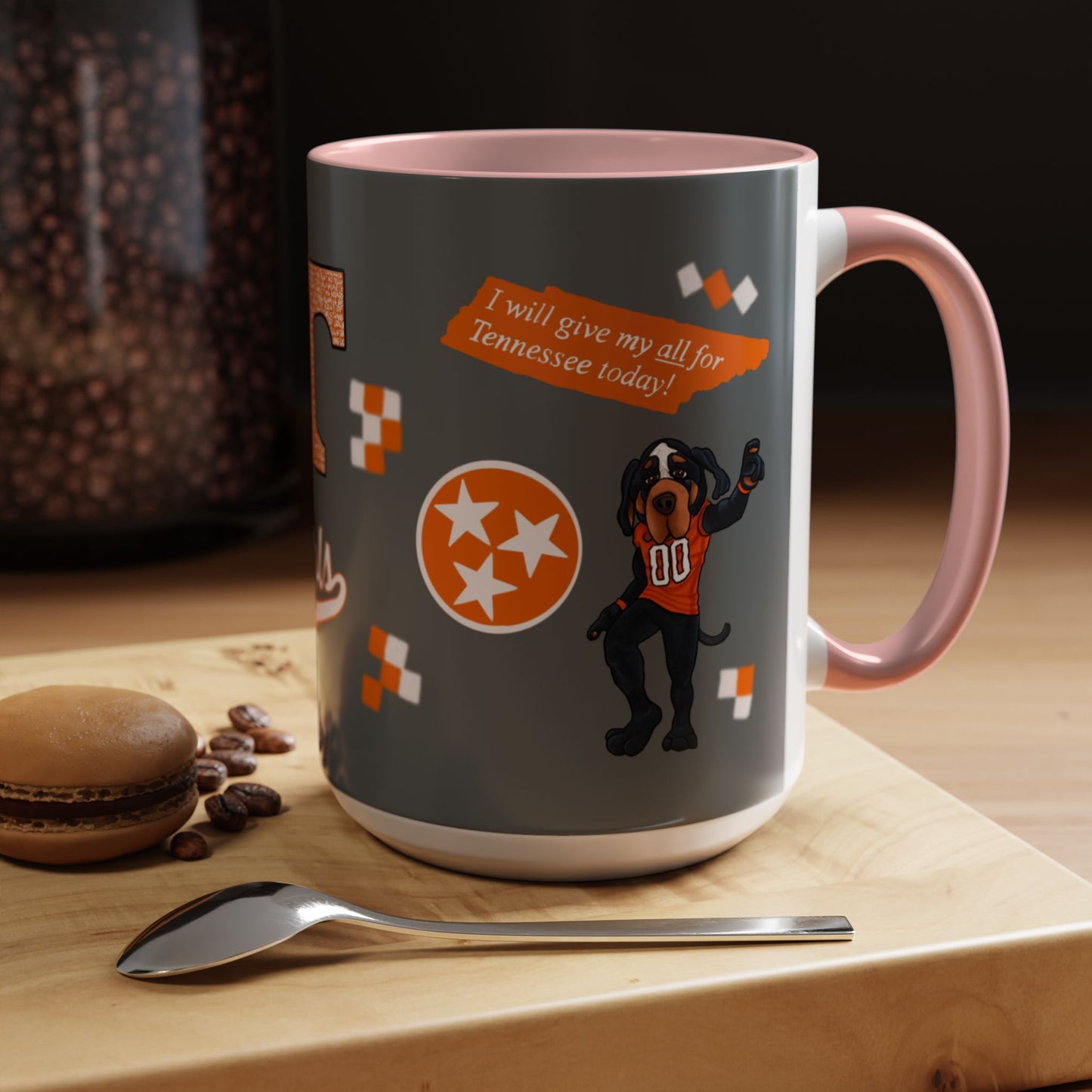 Tennessee Spirit Coffee Mug, Perfect for Gameday, College Student Gift, Unique Drinkware, Sports Fan Mug, Show Your Team Pride