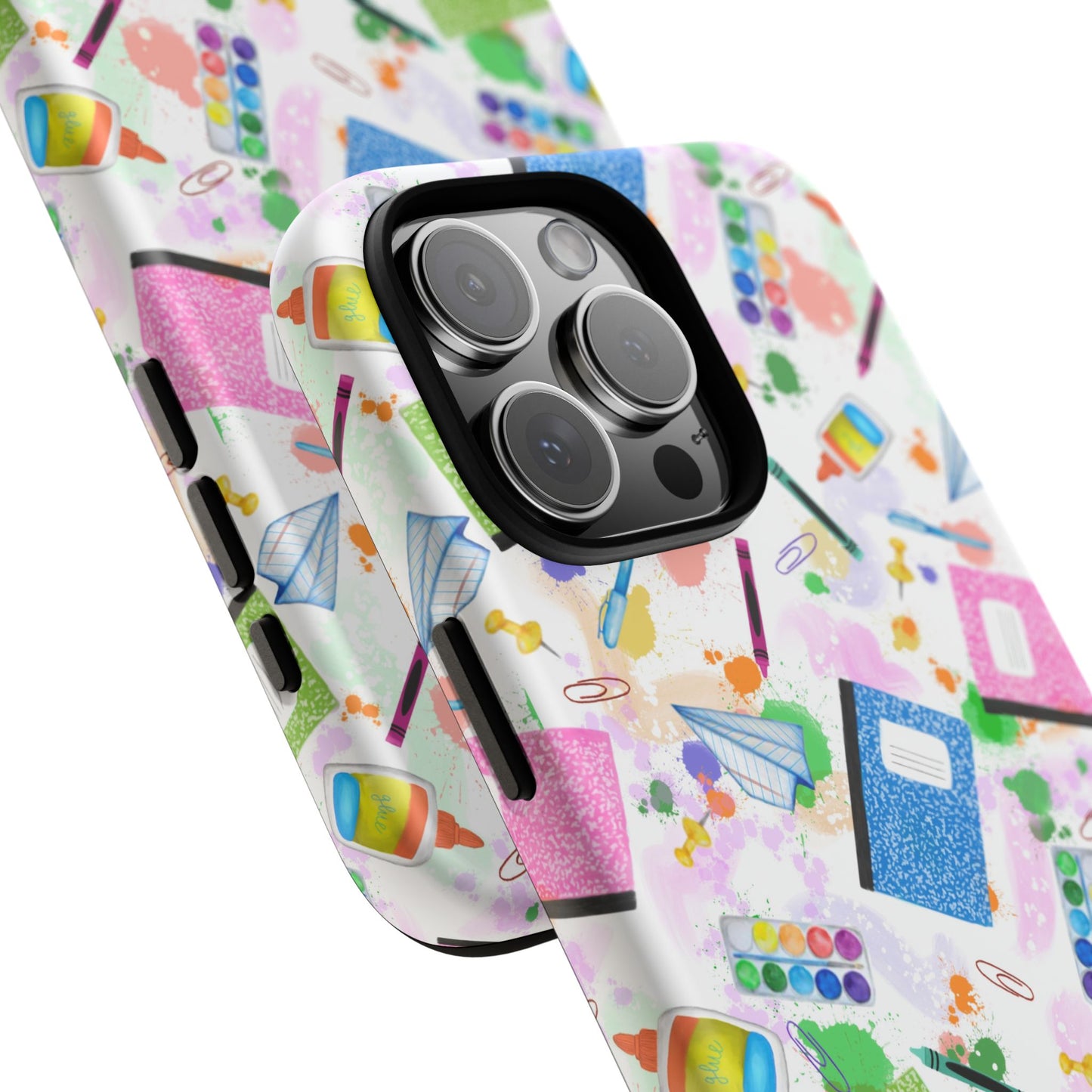 Colorful Art-Themed Phone Case, Cute Creative Gift for Artists, Unique Mobile Cover, Fun School Supplies Case, Bright Art Supplies Design