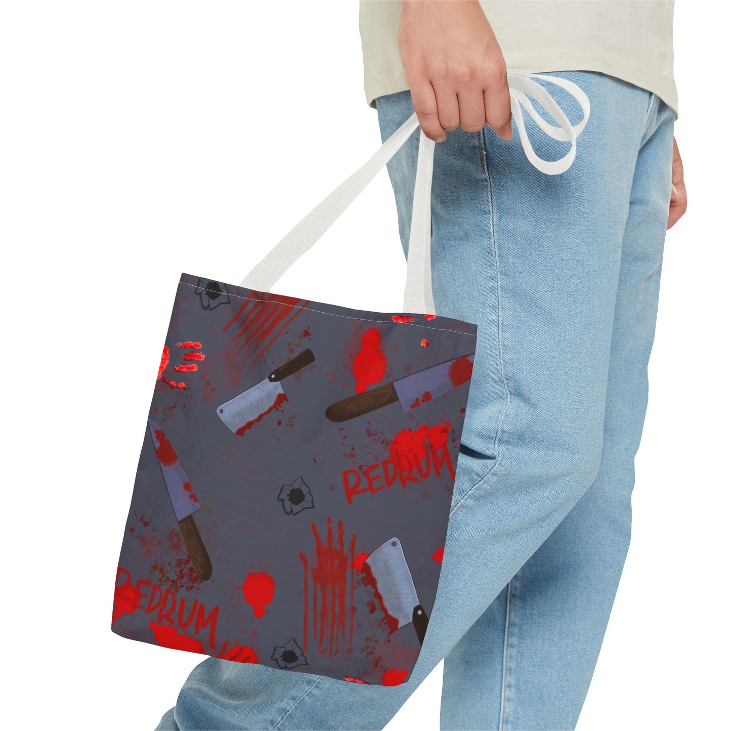 Gory Tote Bag with Redrum Design, Horror Aesthetic Bag, Perfect for Halloween, Gift for Horror Fans, Unique Movie-Inspired Accessory