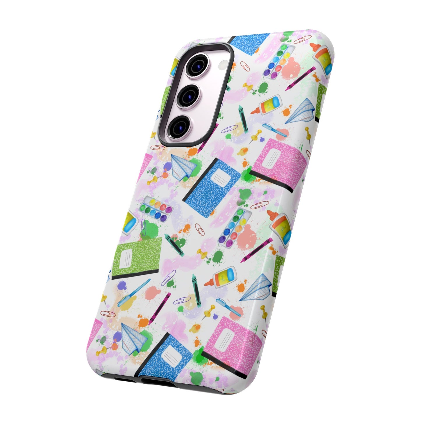 Colorful Art-Themed Phone Case, Cute Creative Gift for Artists, Unique Mobile Cover, Fun School Supplies Case, Bright Art Supplies Design