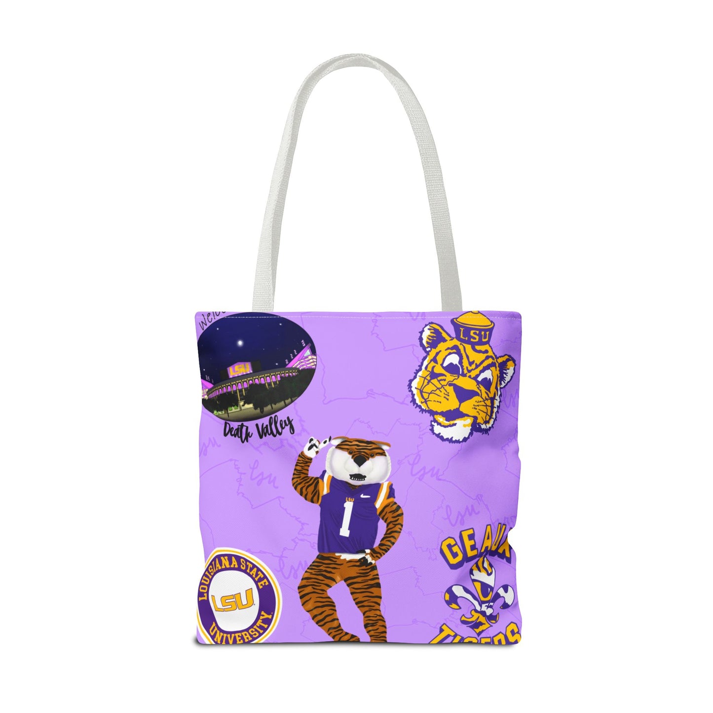 LSU Spirit Tote Bag, Purple Graphic Tote, College Pride Bag, Everyday Essentials, Game Day Tote, Unique Gifts for Students