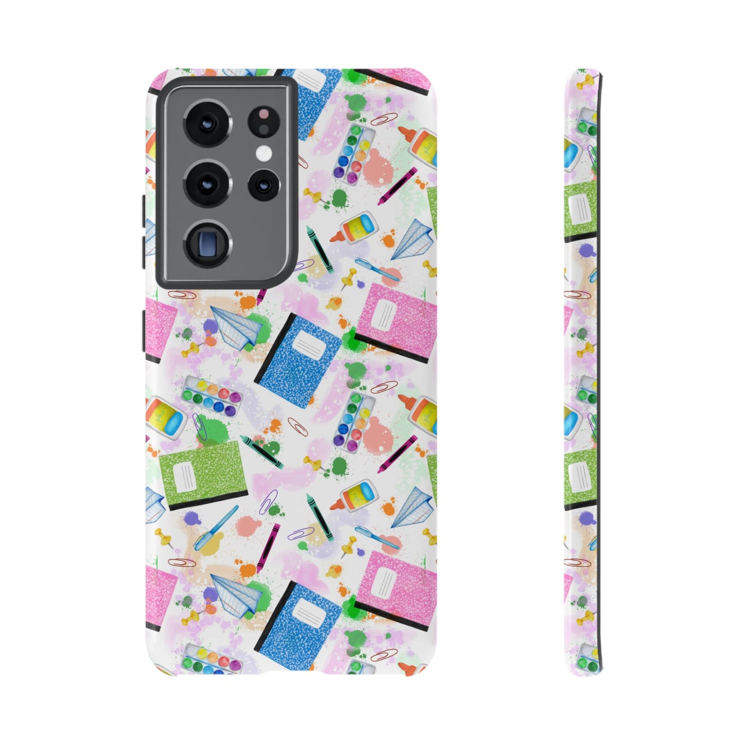 Colorful Art-Themed Phone Case, Cute Creative Gift for Artists, Unique Mobile Cover, Fun School Supplies Case, Bright Art Supplies Design