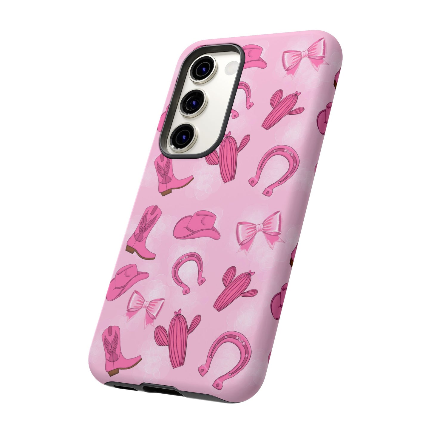 Cowgirl Chic Phone Case, Western Style Tough Case, Cute Pink Cowboy Theme, Gift for Rodeo Lovers, Country Western Decor