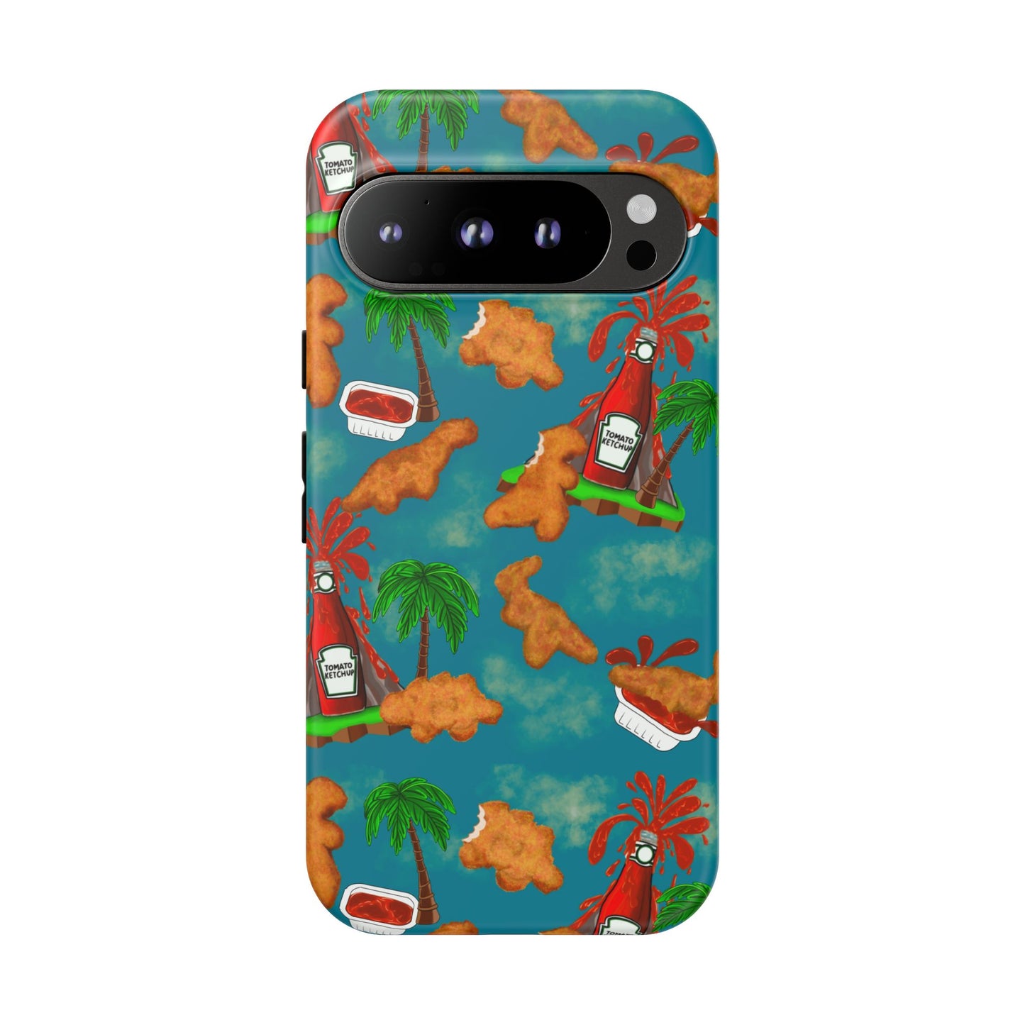 Dino Nuggets Phone Case - Tropical Vibes & Humor, Perfect Gift for Friends, Summer BBQ, Beach Lovers, Unique Accessory, Tough Cases
