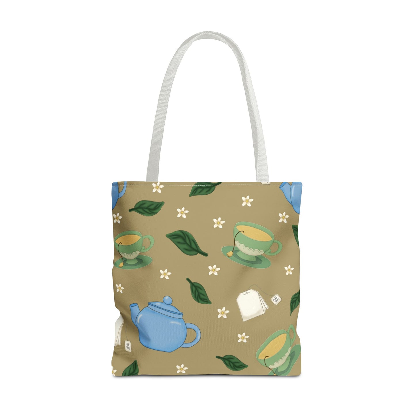Teapot Tote Bag, Eco-Friendly Shopping Bag, Floral Design Tote, Gift for Tea Lovers, Everyday Carryall