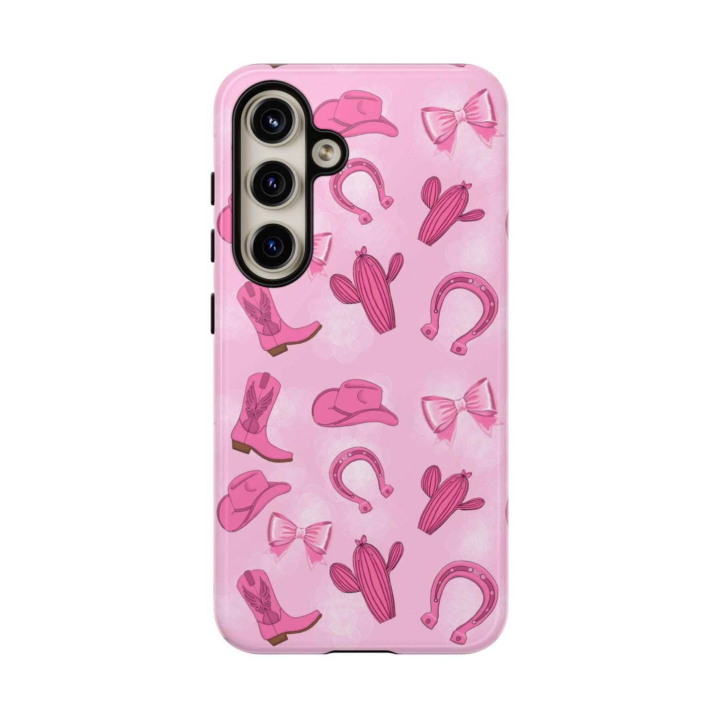 Cowgirl Chic Phone Case, Western Style Tough Case, Cute Pink Cowboy Theme, Gift for Rodeo Lovers, Country Western Decor