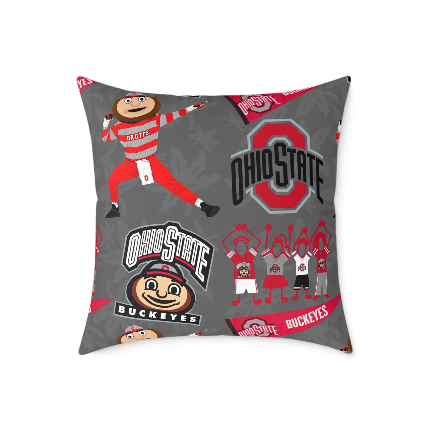 Ohio State Buckeyes Square Poly Canvas Pillow, Sports Fan Decor, College Football Pillow, Team Spirit Cushion, Gift for Student or Alumni