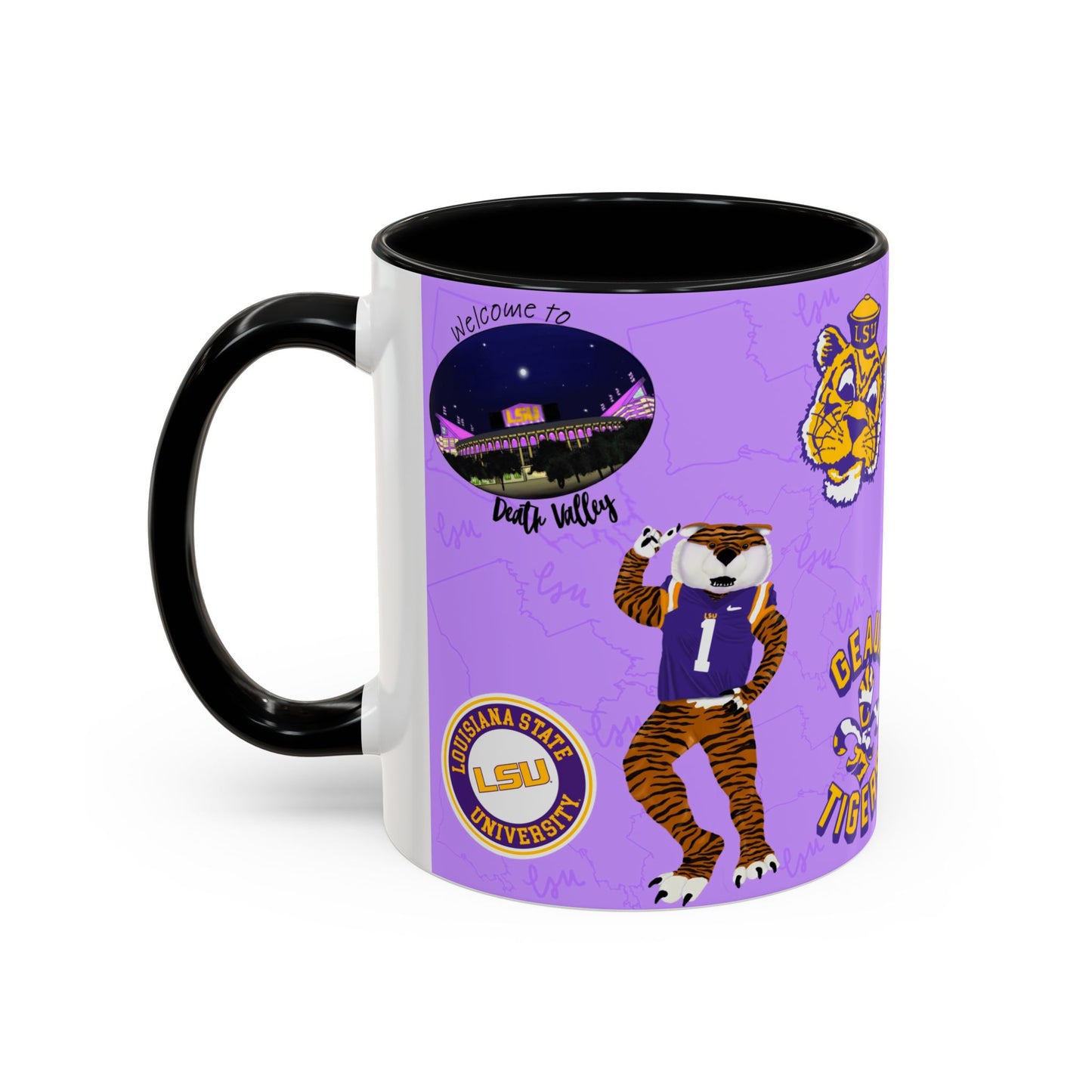 LSU Tigers Accent Coffee Mug - Perfect for Sports Fans, Gift for Graduates, Home Decor, College Student, Game Day Essentials