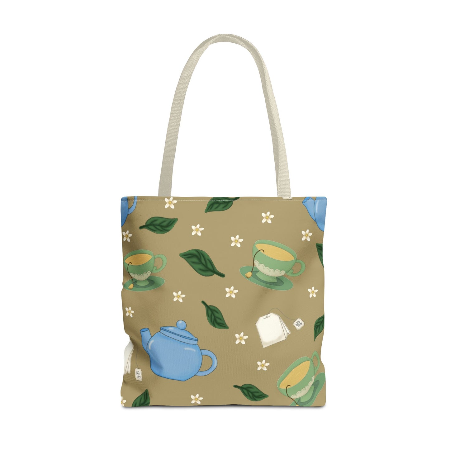 Teapot Tote Bag, Eco-Friendly Shopping Bag, Floral Design Tote, Gift for Tea Lovers, Everyday Carryall