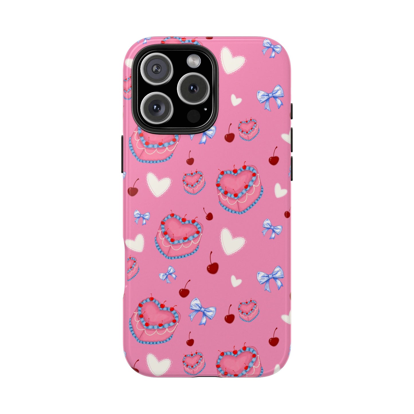 Hearts and Cake Patterned Phone Cases with Bow and Cherry Designs, Durable Phone Cover, Trendy Gift for Teens, Stylish Accessory, Perfect for [...]