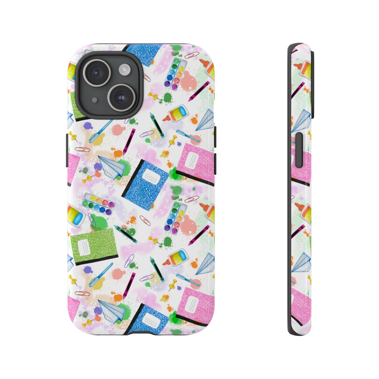 Colorful Art-Themed Phone Case, Cute Creative Gift for Artists, Unique Mobile Cover, Fun School Supplies Case, Bright Art Supplies Design