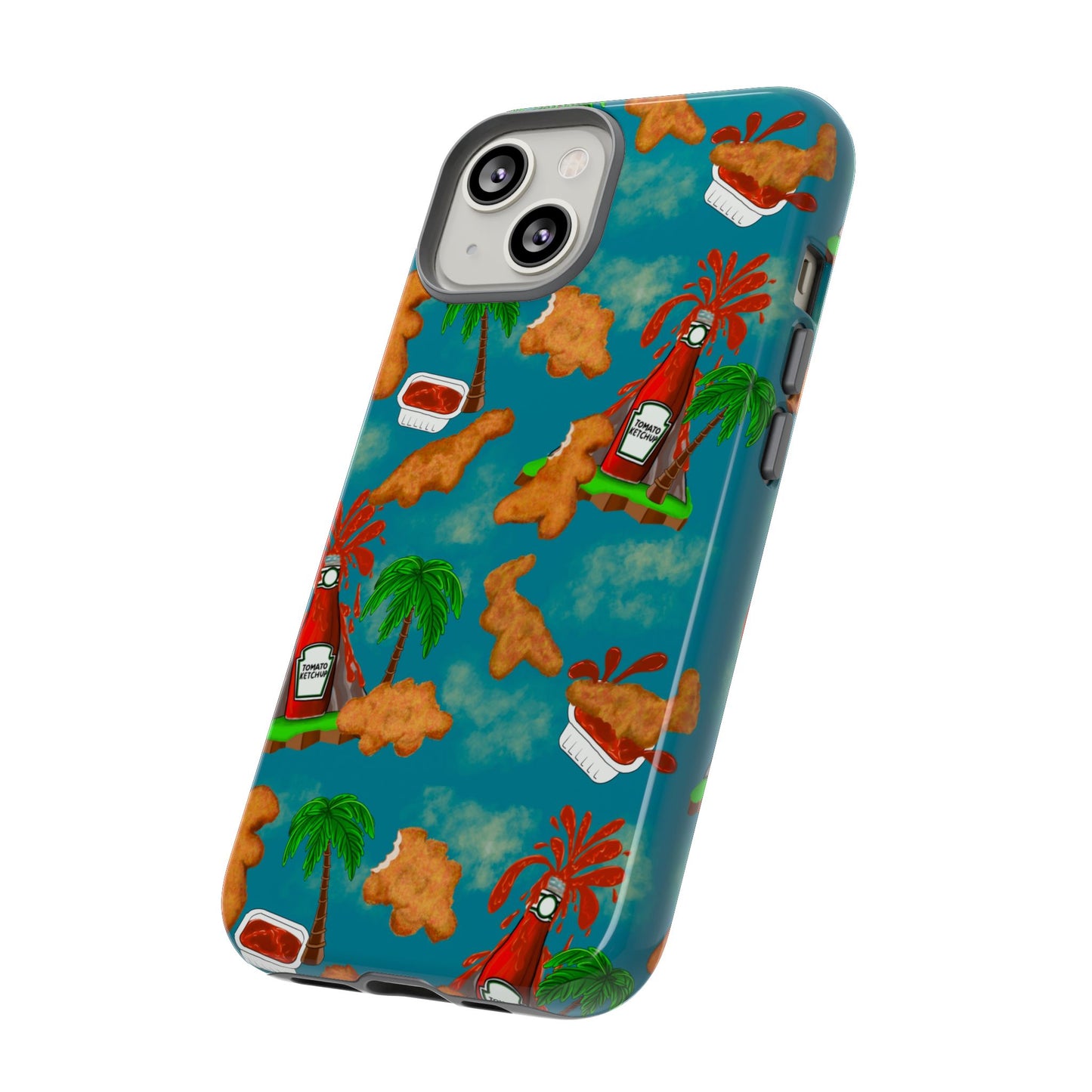 Dino Nuggets Phone Case - Tropical Vibes & Humor, Perfect Gift for Friends, Summer BBQ, Beach Lovers, Unique Accessory, Tough Cases