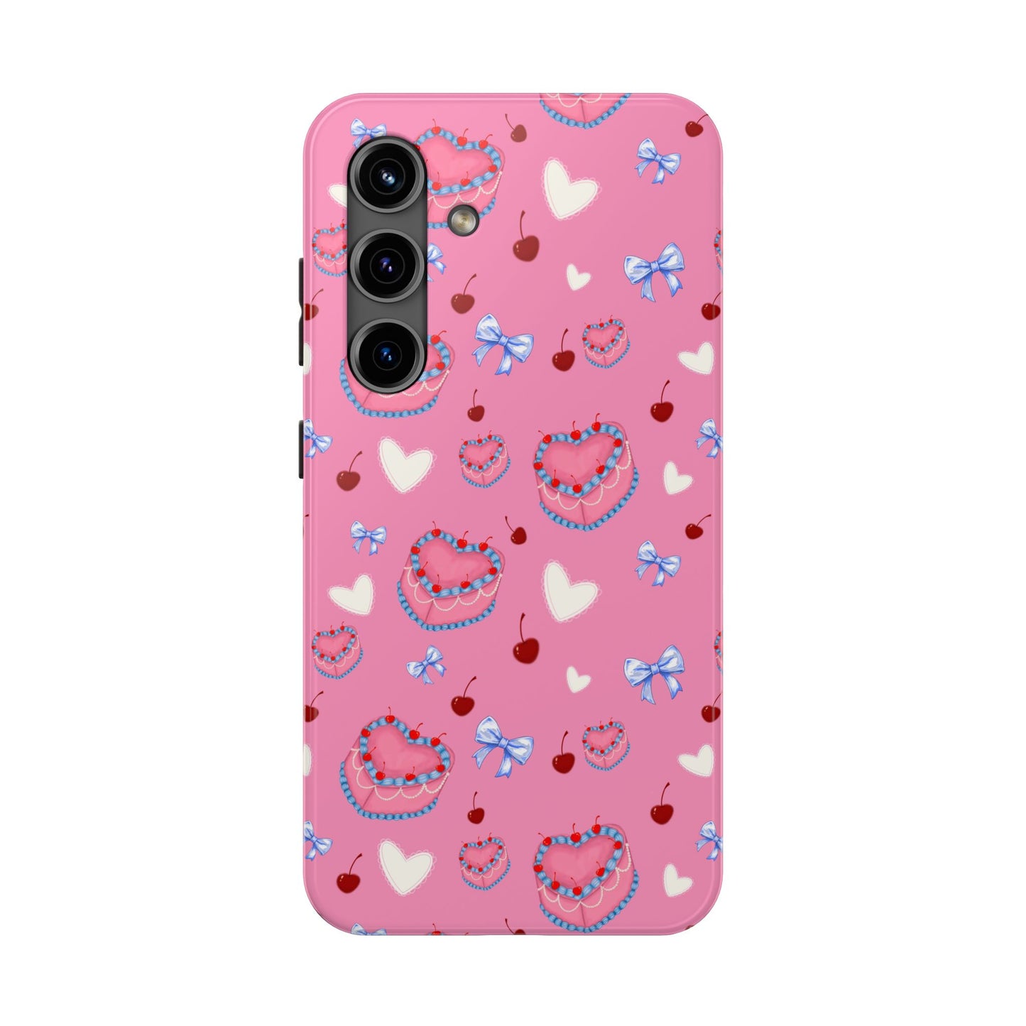 Hearts and Cake Patterned Phone Cases with Bow and Cherry Designs, Durable Phone Cover, Trendy Gift for Teens, Stylish Accessory, Perfect for [...]