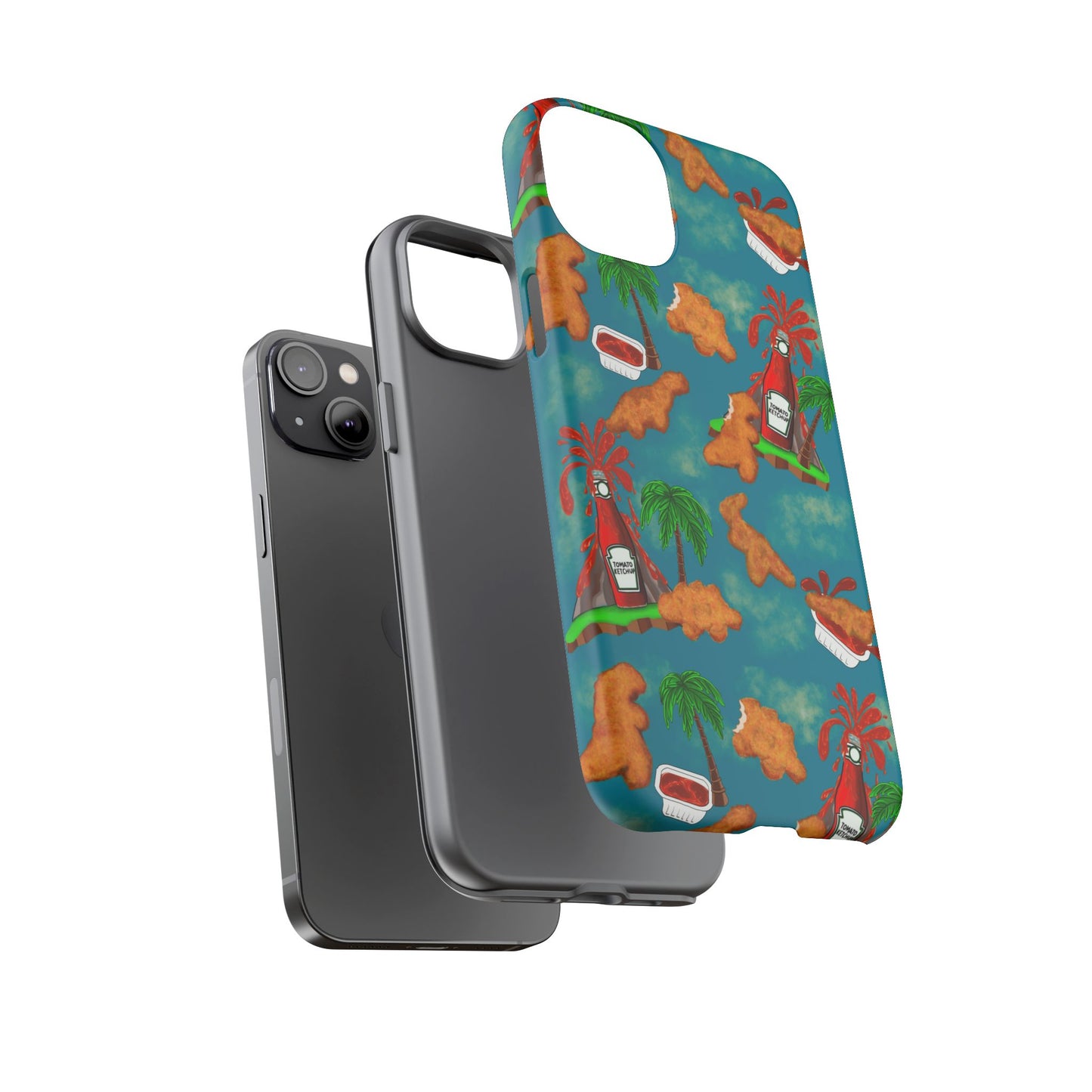 Dino Nuggets Phone Case - Tropical Vibes & Humor, Perfect Gift for Friends, Summer BBQ, Beach Lovers, Unique Accessory, Tough Cases