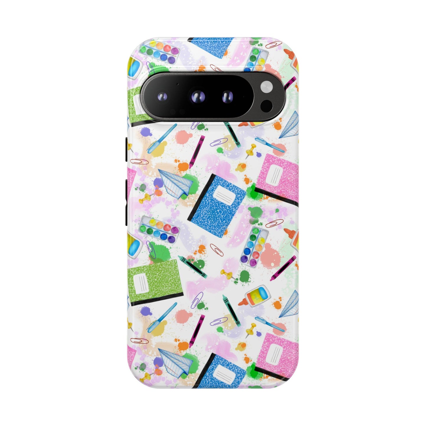 Colorful Art-Themed Phone Case, Cute Creative Gift for Artists, Unique Mobile Cover, Fun School Supplies Case, Bright Art Supplies Design