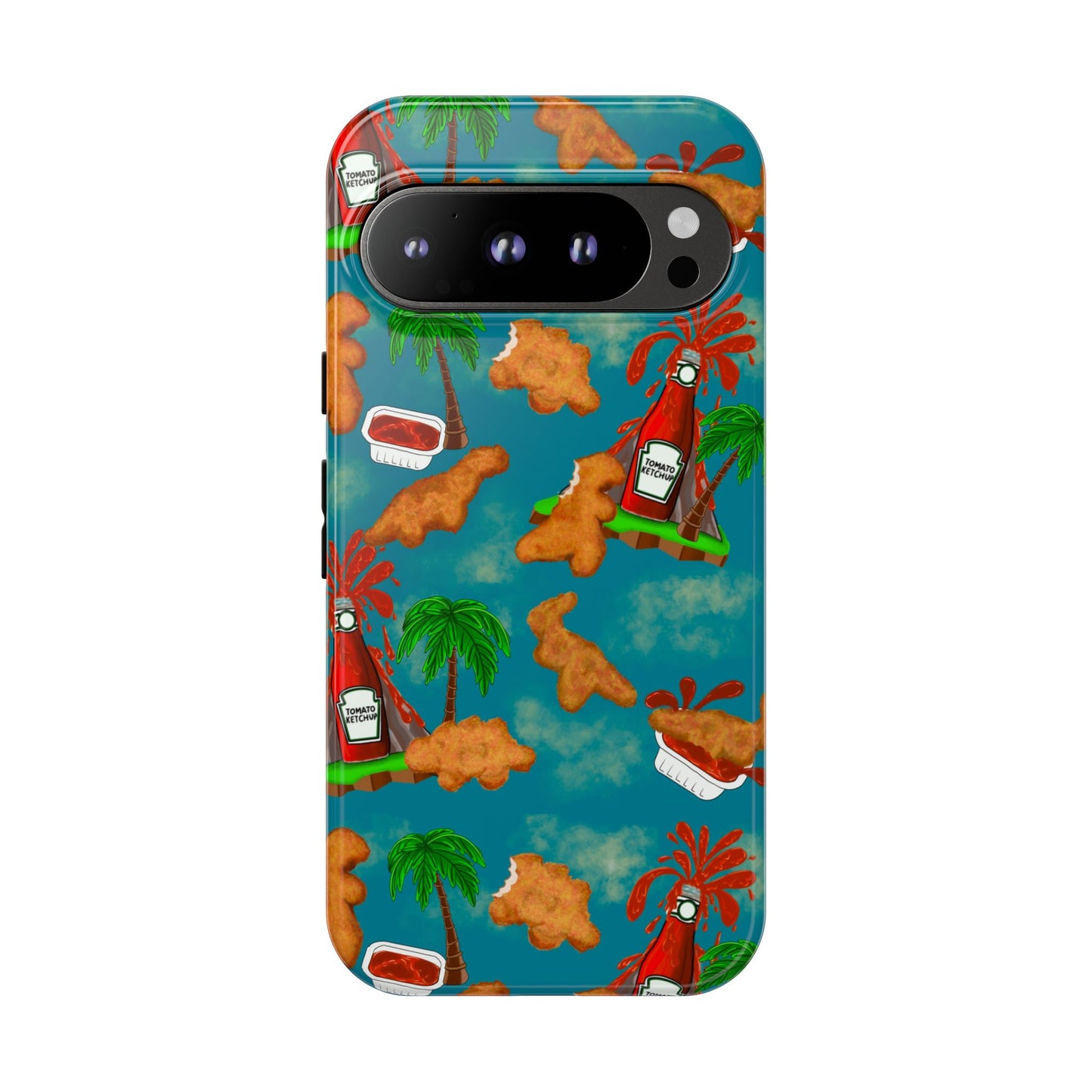 Dino Nuggets Phone Case - Tropical Vibes & Humor, Perfect Gift for Friends, Summer BBQ, Beach Lovers, Unique Accessory, Tough Cases