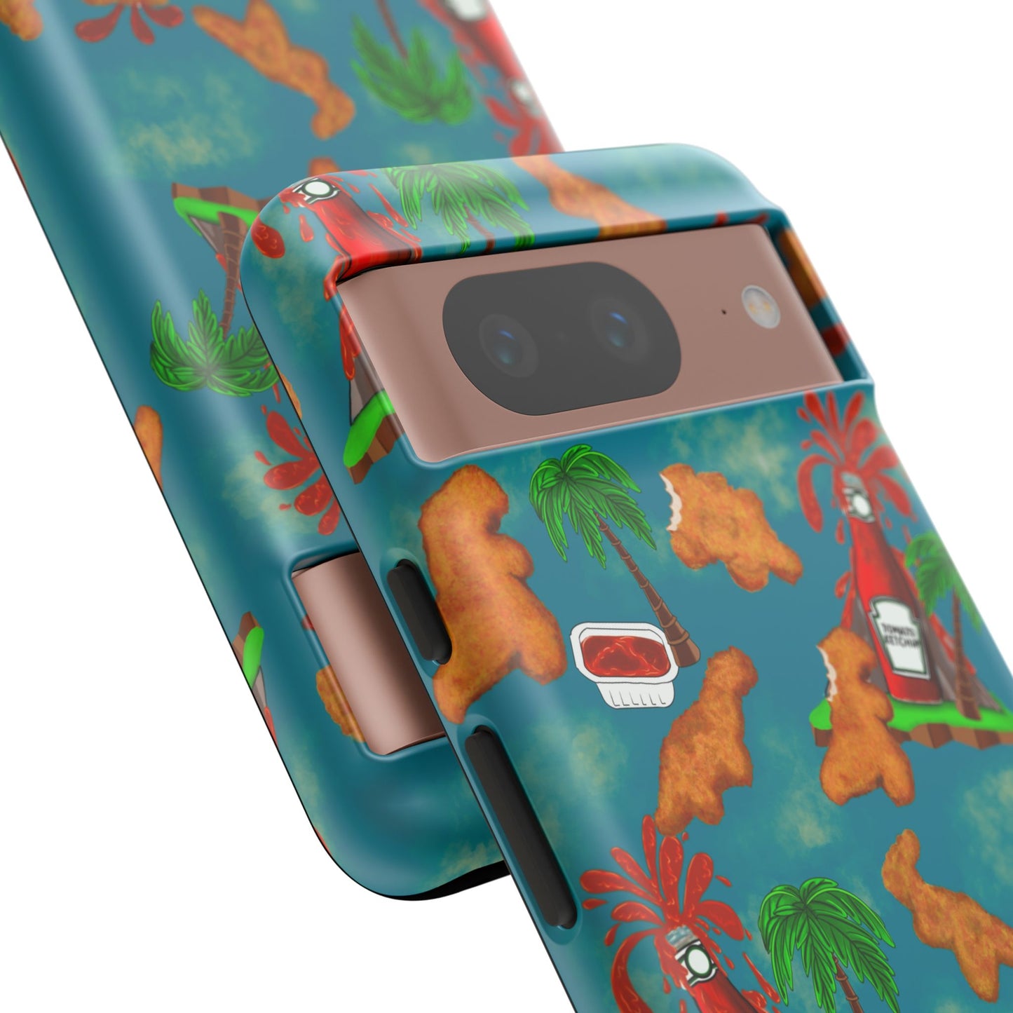 Dino Nuggets Phone Case - Tropical Vibes & Humor, Perfect Gift for Friends, Summer BBQ, Beach Lovers, Unique Accessory, Tough Cases