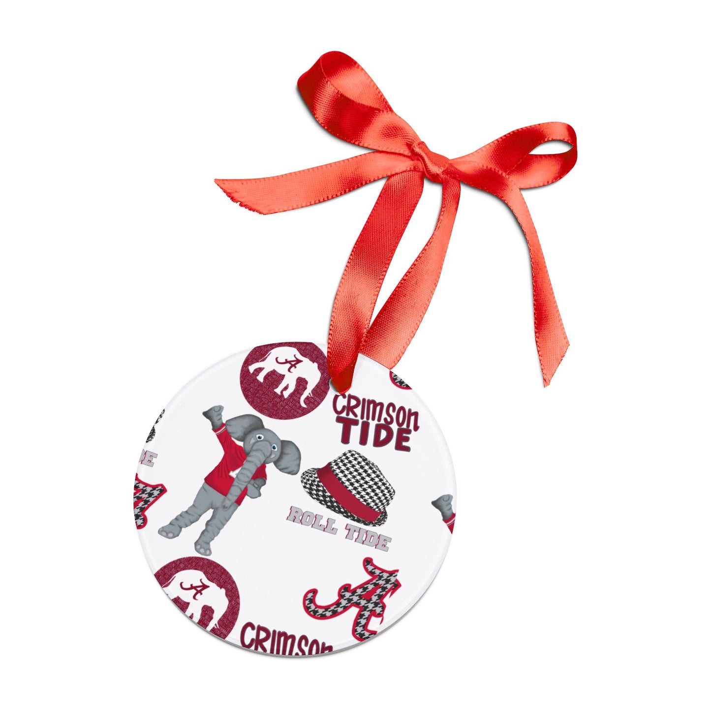 Crimson Tide Acrylic Ornament with Ribbon, University of Alabama Holiday Decor, Elephant Theme, Gift for Fans, Christmas Ornament, [...]