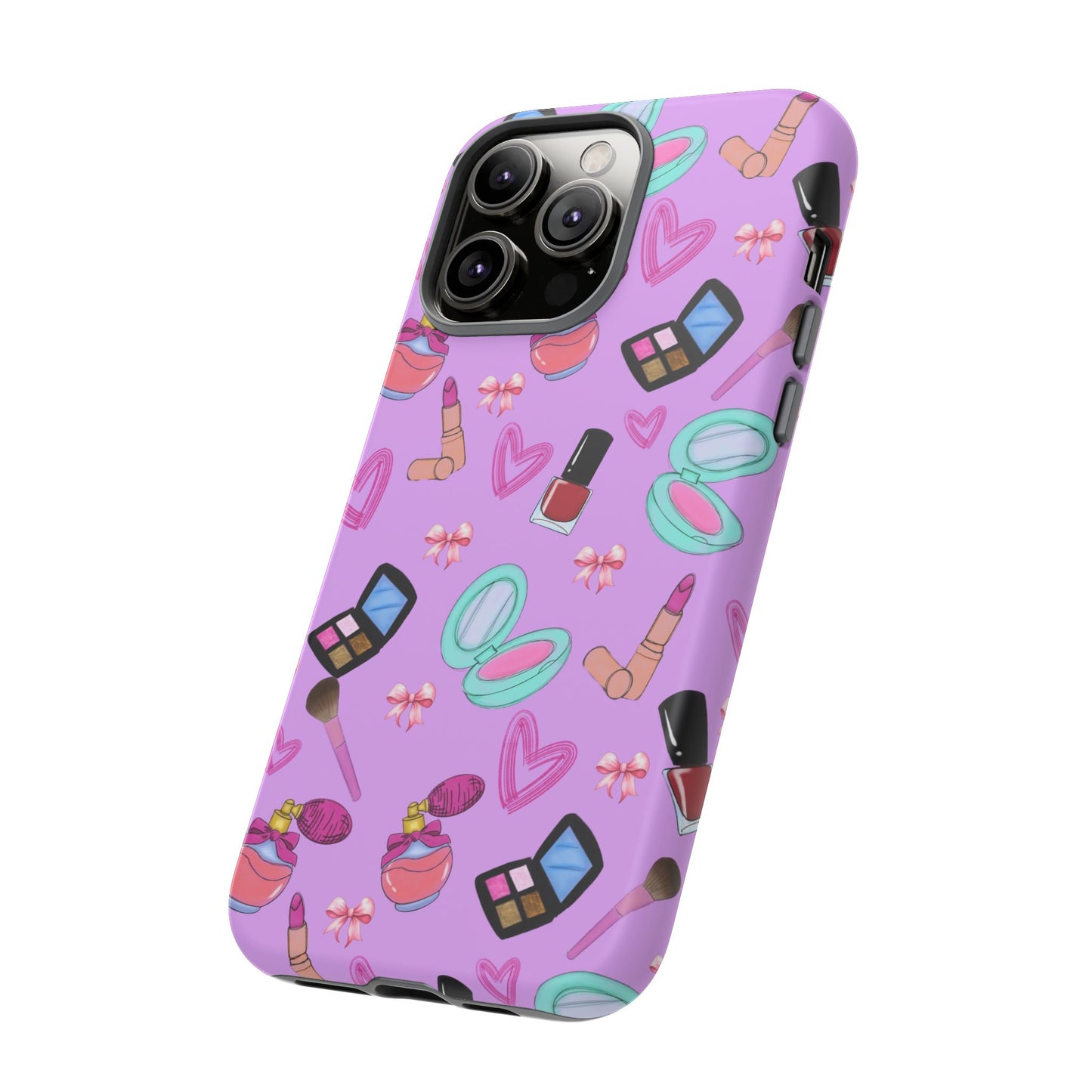 Cute Makeup Phone Case, Tough Cases, Cosmetic Lover Gift, Makeup Junkie Accessory, Beauty Phone Cover, Fun Design for Her
