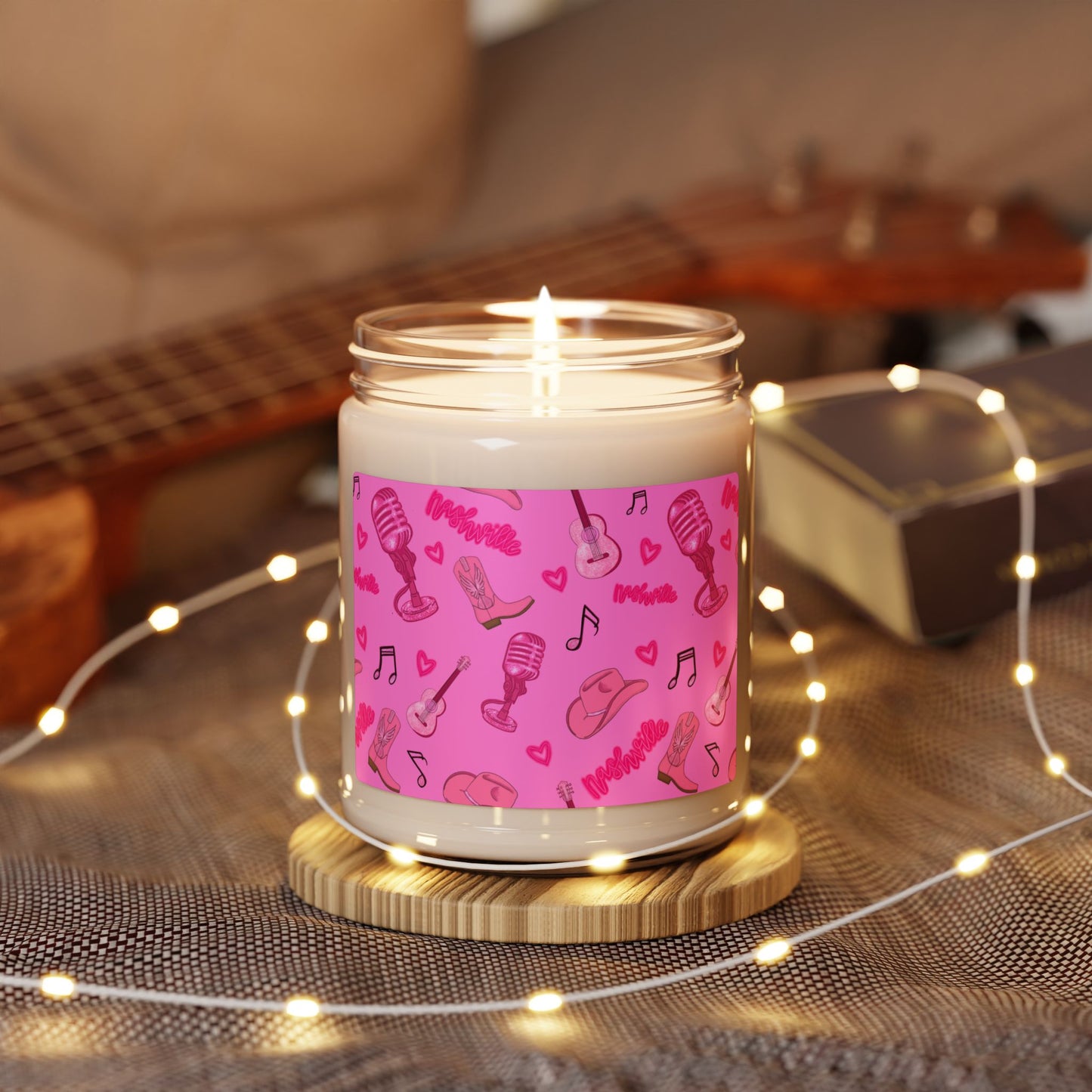 Nashville-Themed Scented Candle, Decorative Gift for Music Lovers, Relaxation, Home Décor, Birthday, Valentine's Day, Party Favors