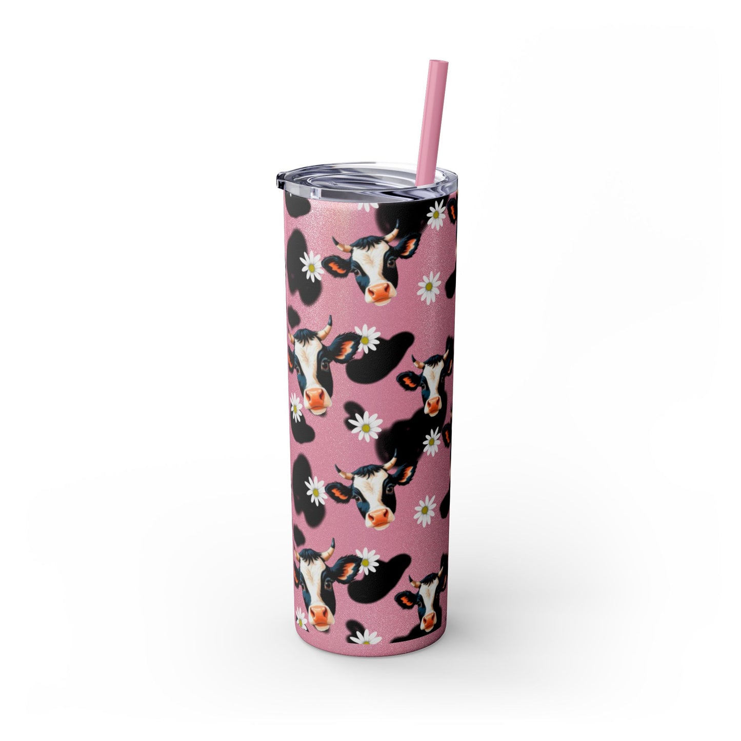 Charming Cow Print Tumbler with Straw, 20oz | Perfect for Cow Lovers, Unique Gift, Farmhouse Decor, Daily Hydration, Fun Drinkware