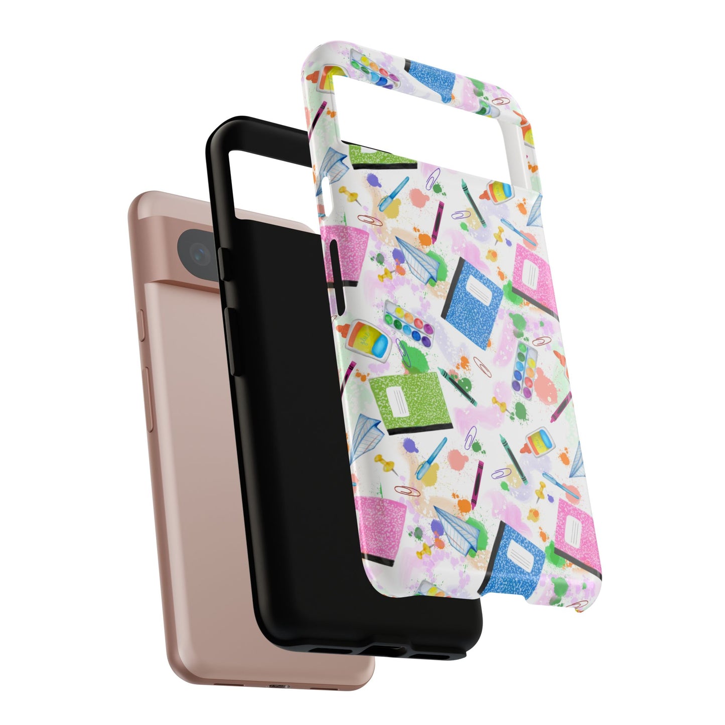 Colorful Art-Themed Phone Case, Cute Creative Gift for Artists, Unique Mobile Cover, Fun School Supplies Case, Bright Art Supplies Design