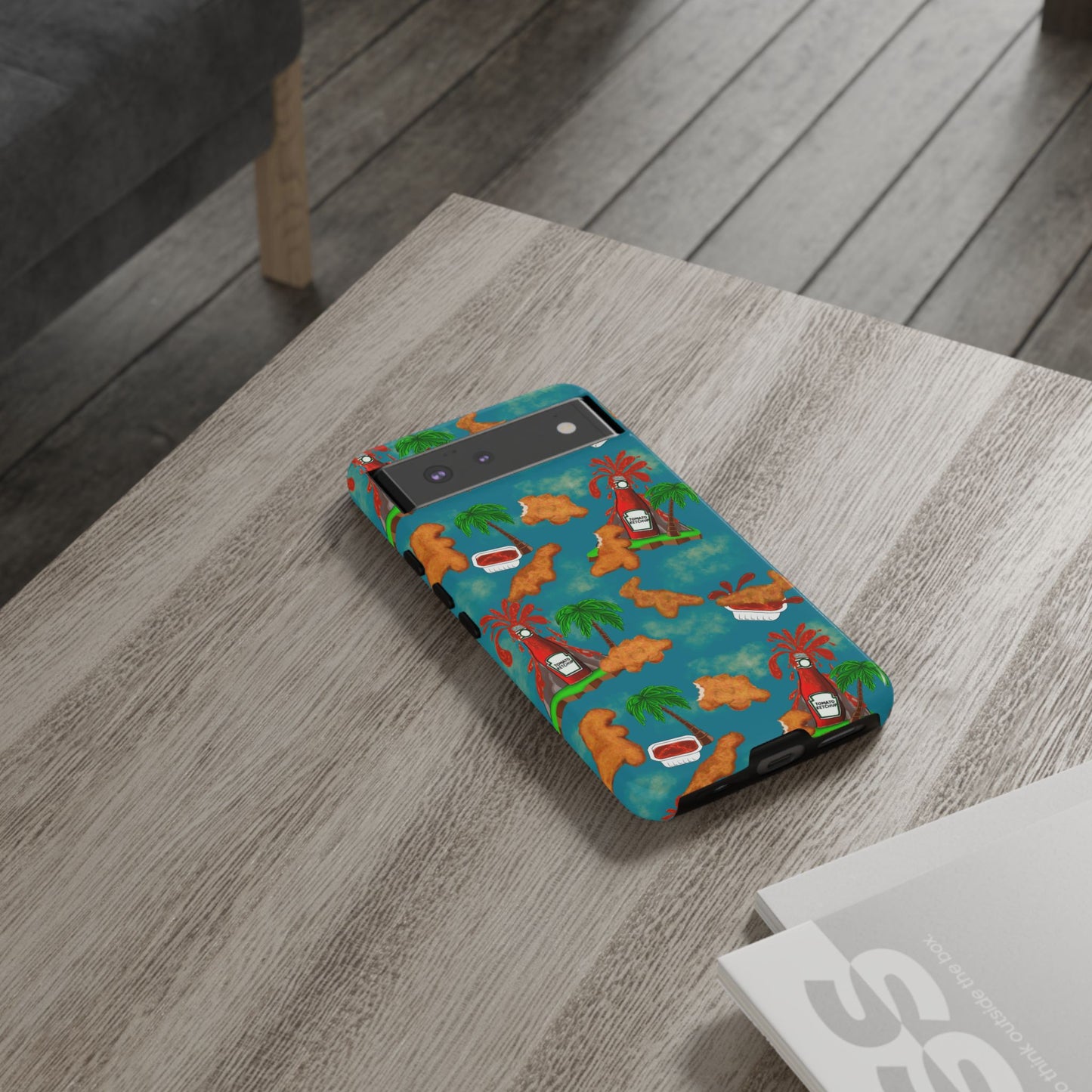 Dino Nuggets Phone Case - Tropical Vibes & Humor, Perfect Gift for Friends, Summer BBQ, Beach Lovers, Unique Accessory, Tough Cases