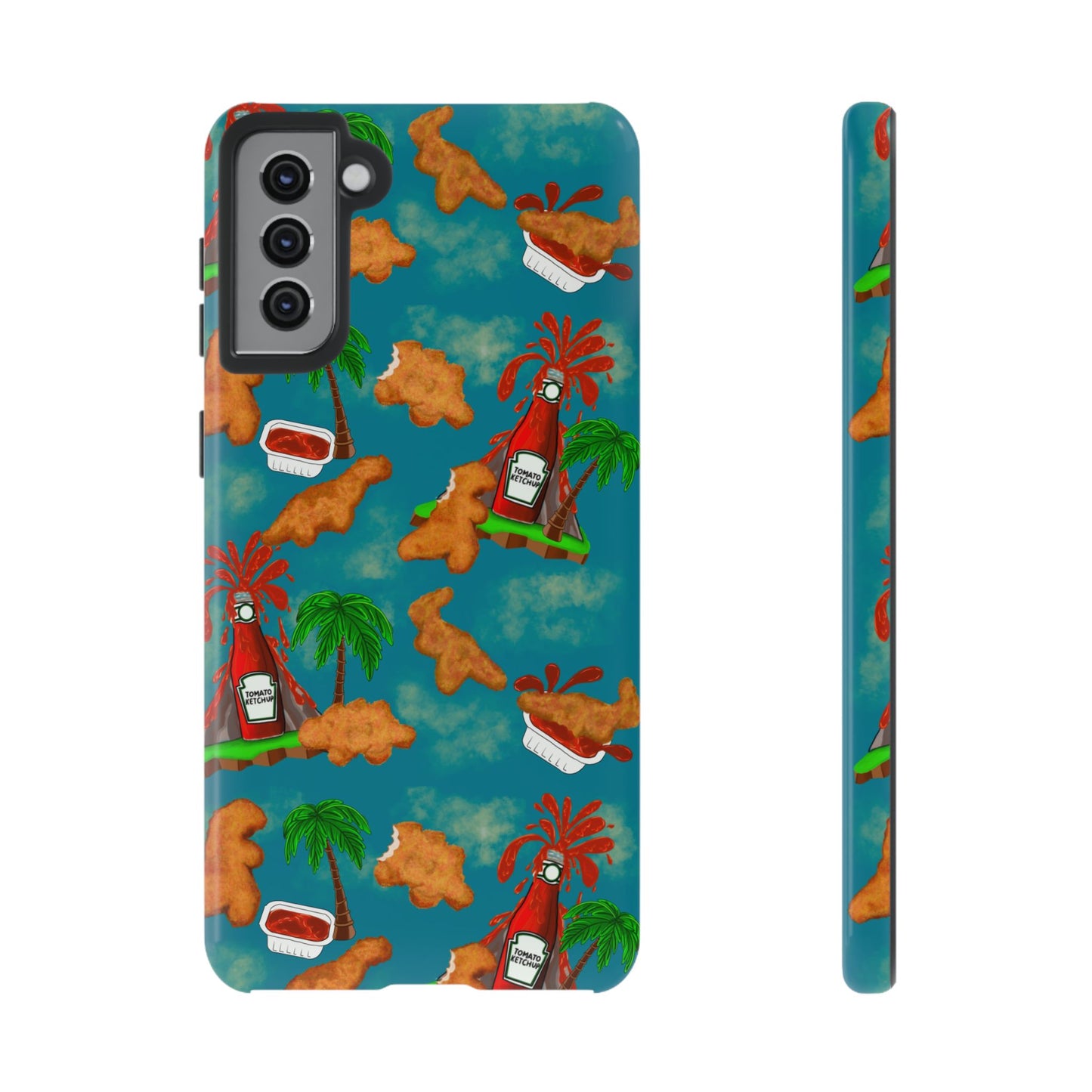 Dino Nuggets Phone Case - Tropical Vibes & Humor, Perfect Gift for Friends, Summer BBQ, Beach Lovers, Unique Accessory, Tough Cases