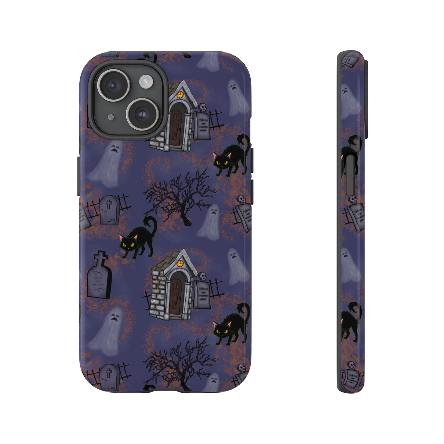 Halloween Phone Case, Spooky Cat Design, Tough Phone Cover, Gift for Cat Lovers, Fall Decor, Halloween Accessories