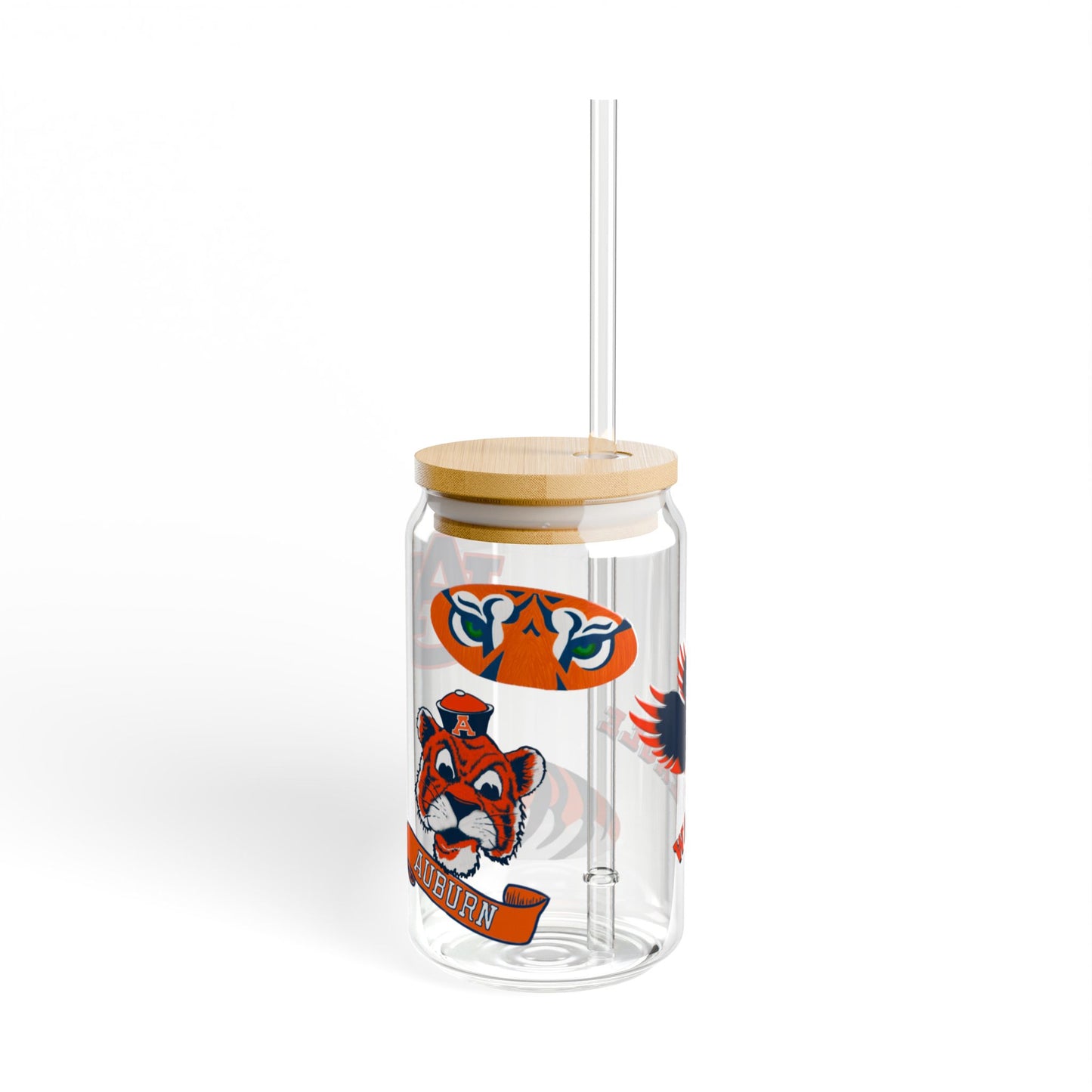 Auburn Sipper Glass, 16oz | Eco-Friendly Drinkware | Perfect for Parties, Sports Events, Summer, Gifting