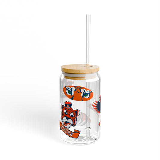 Auburn Sipper Glass, 16oz | Eco-Friendly Drinkware | Perfect for Parties, Sports Events, Summer, Gifting