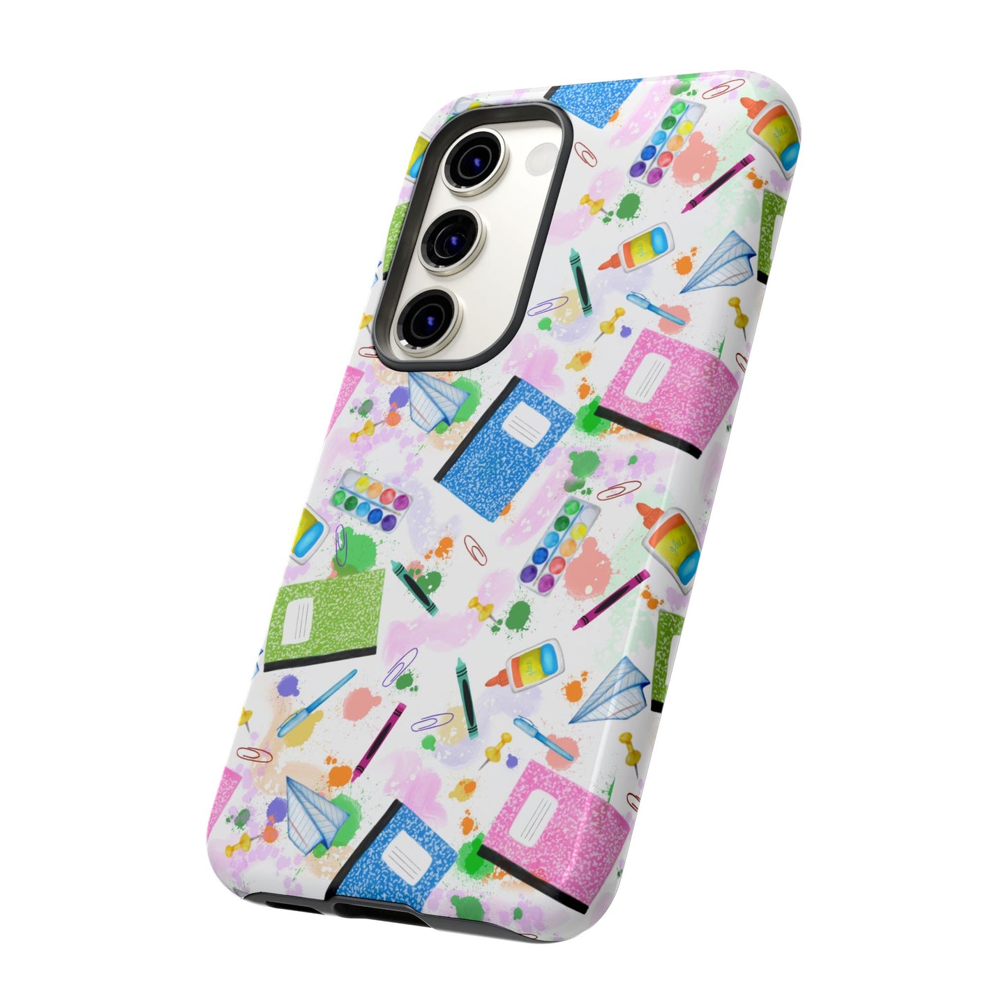 Colorful Art-Themed Phone Case, Cute Creative Gift for Artists, Unique Mobile Cover, Fun School Supplies Case, Bright Art Supplies Design