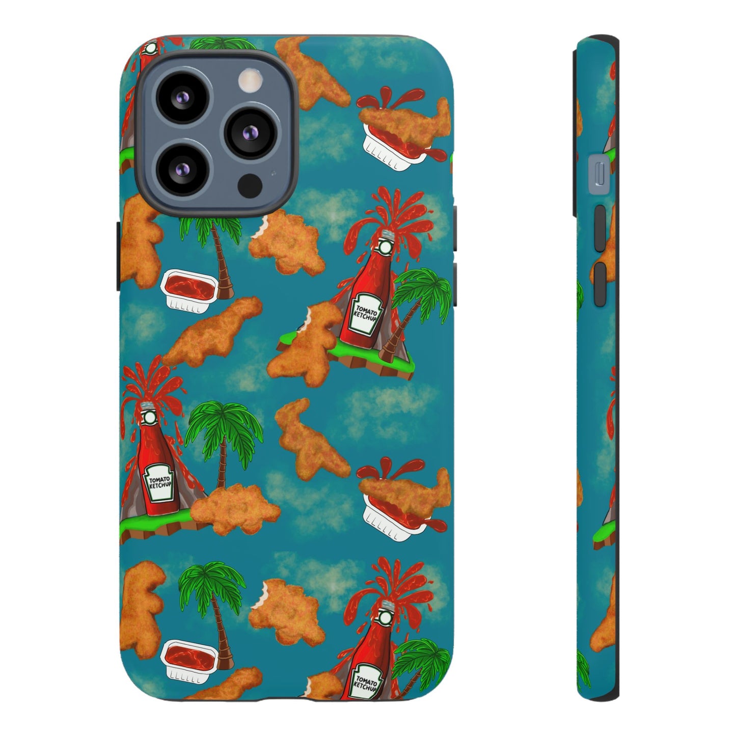Dino Nuggets Phone Case - Tropical Vibes & Humor, Perfect Gift for Friends, Summer BBQ, Beach Lovers, Unique Accessory, Tough Cases
