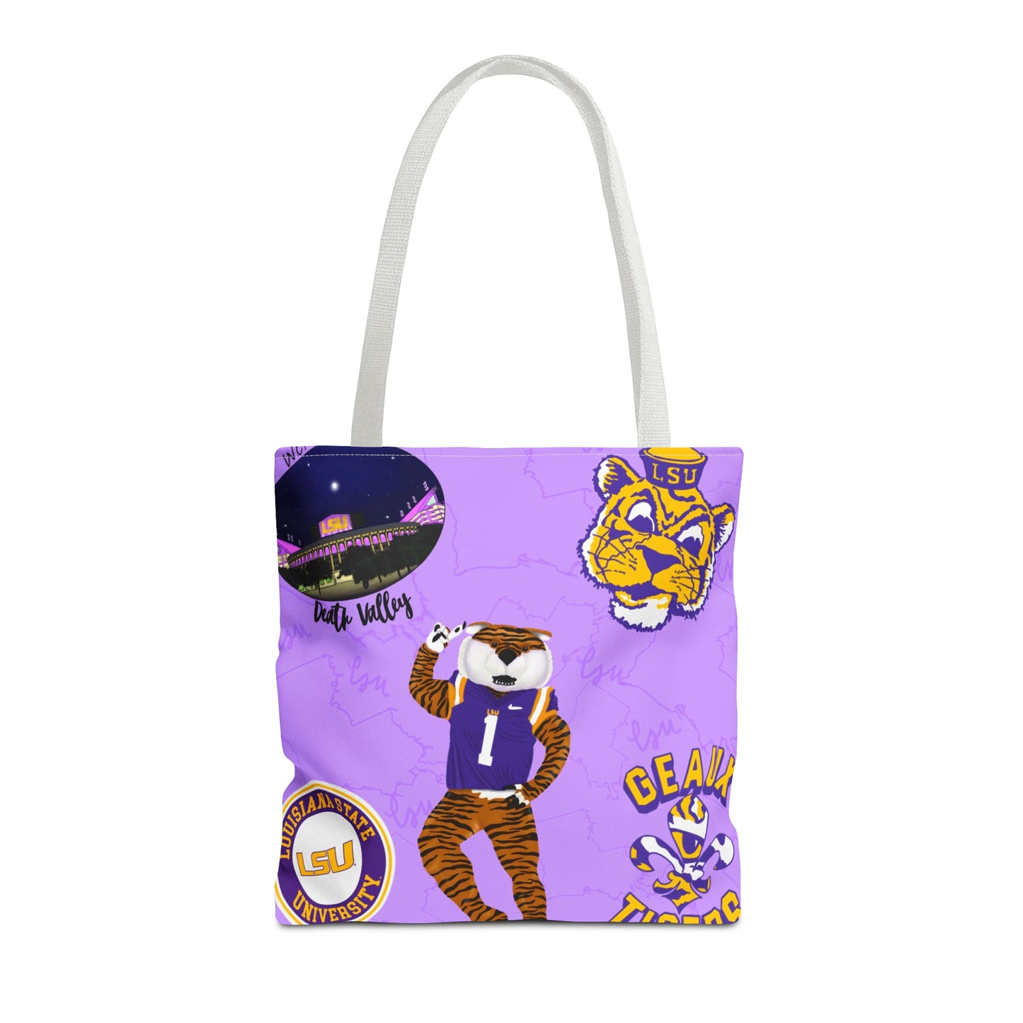 LSU Spirit Tote Bag, Purple Graphic Tote, College Pride Bag, Everyday Essentials, Game Day Tote, Unique Gifts for Students